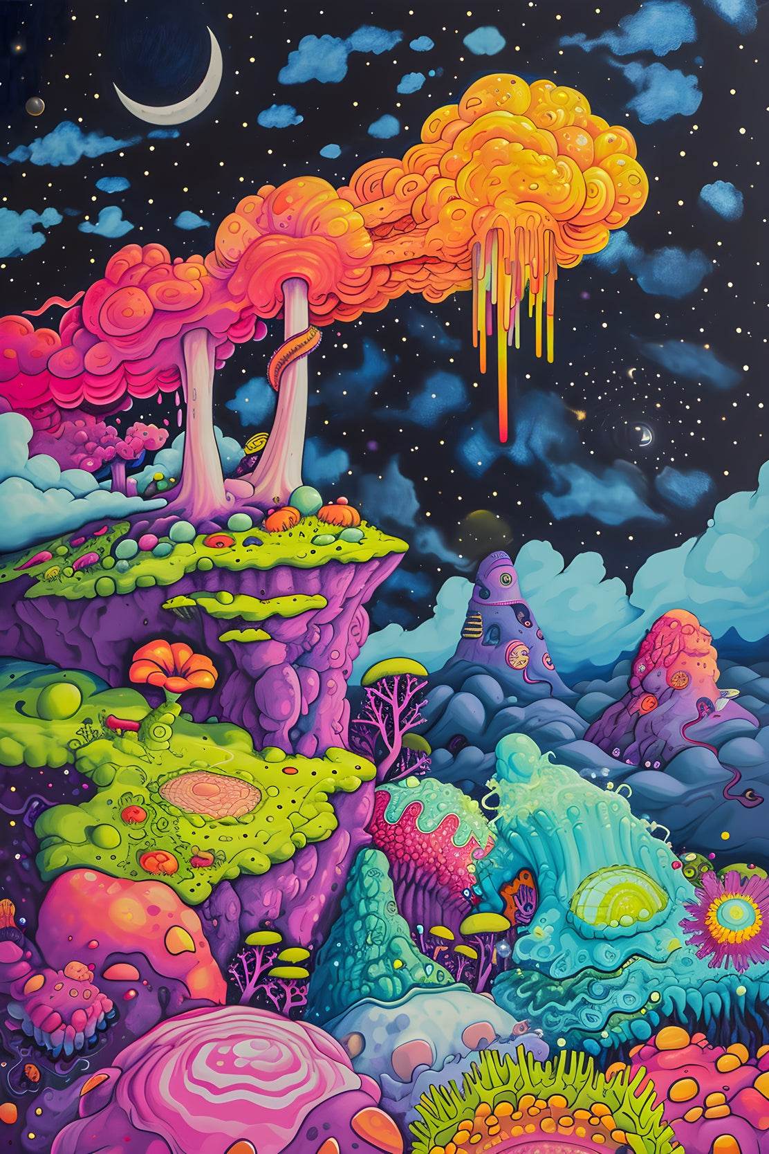 Colorful Psychedelic Themed Aesthetic Wall Art - beink online art store