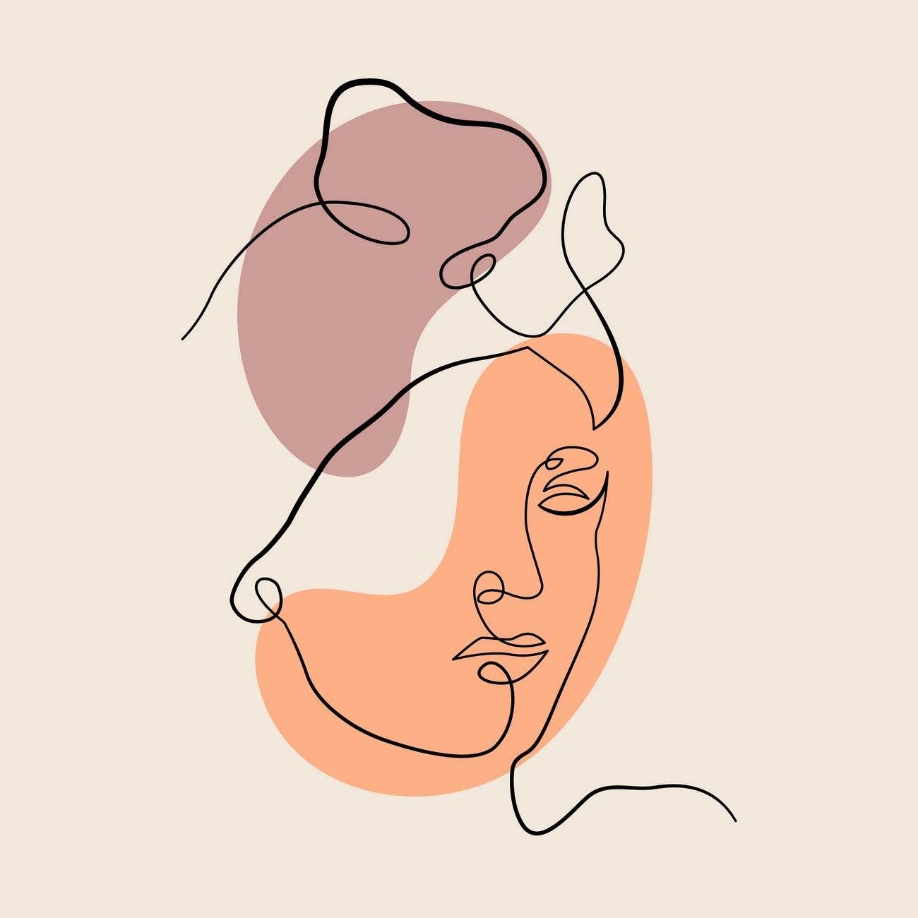 Female Face in Artistic Style Wall Art - beink online art store