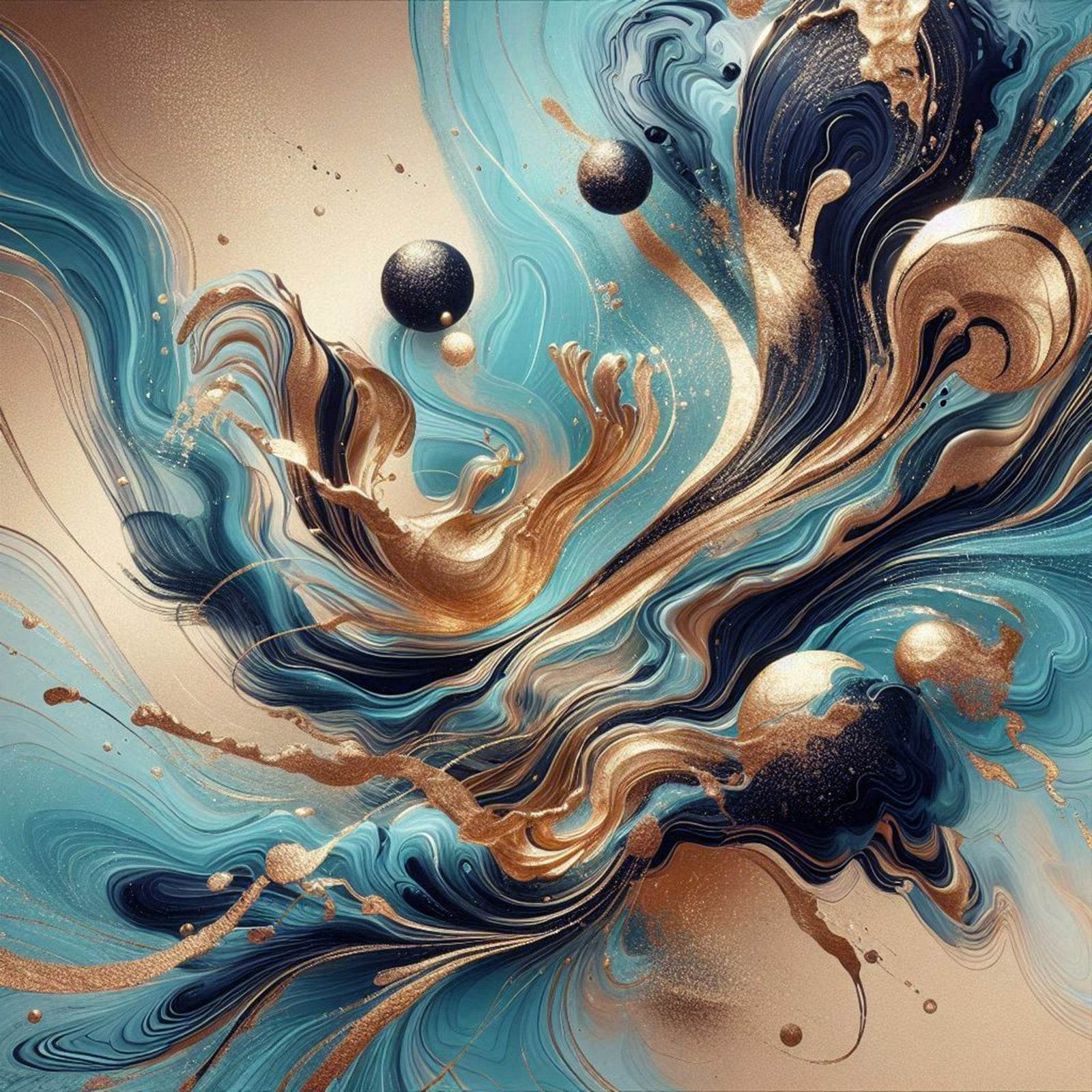 Fancy 3D Ocean Blue Abstract Wall Art - beink online art store