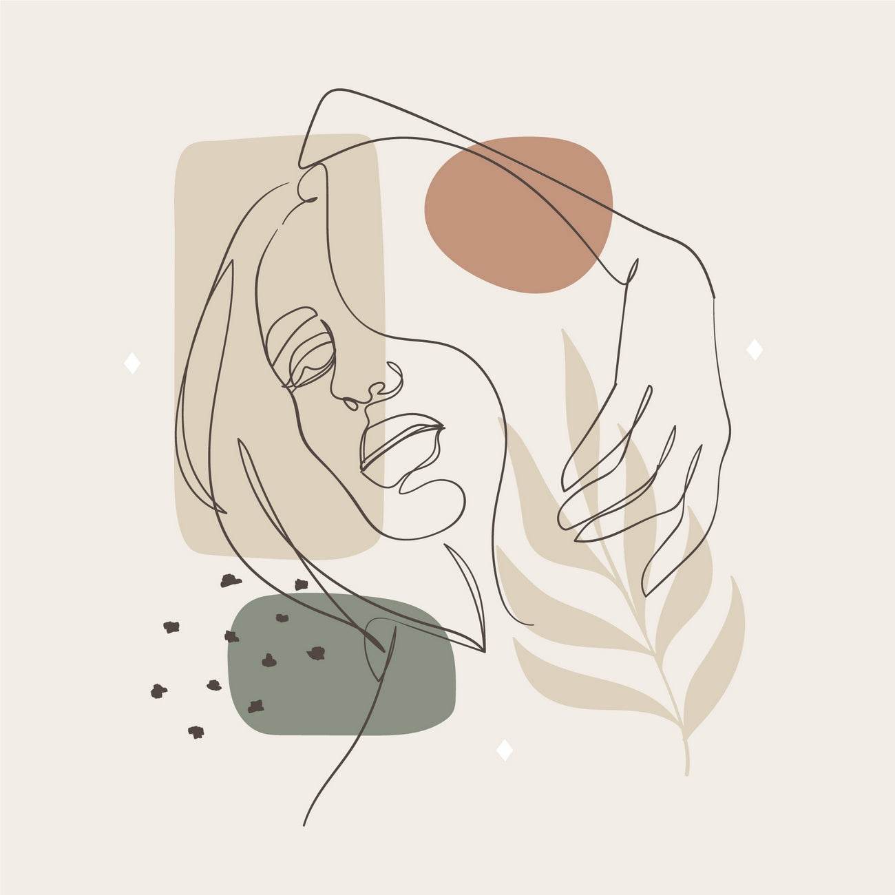 Thinking Woman Face Wall Art - beink online art store