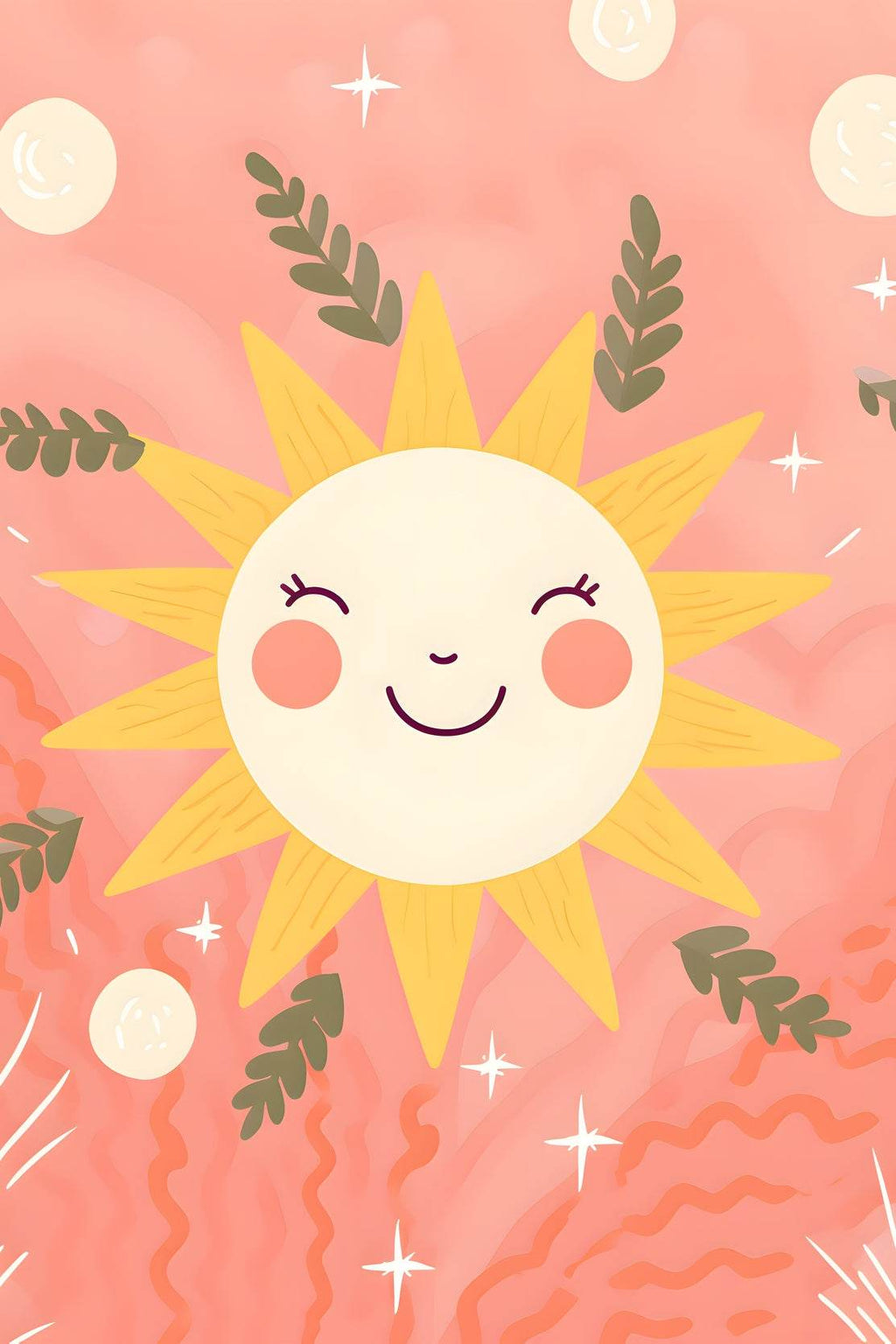 Illustration of Smiling Sun Wall Art - beink online art store