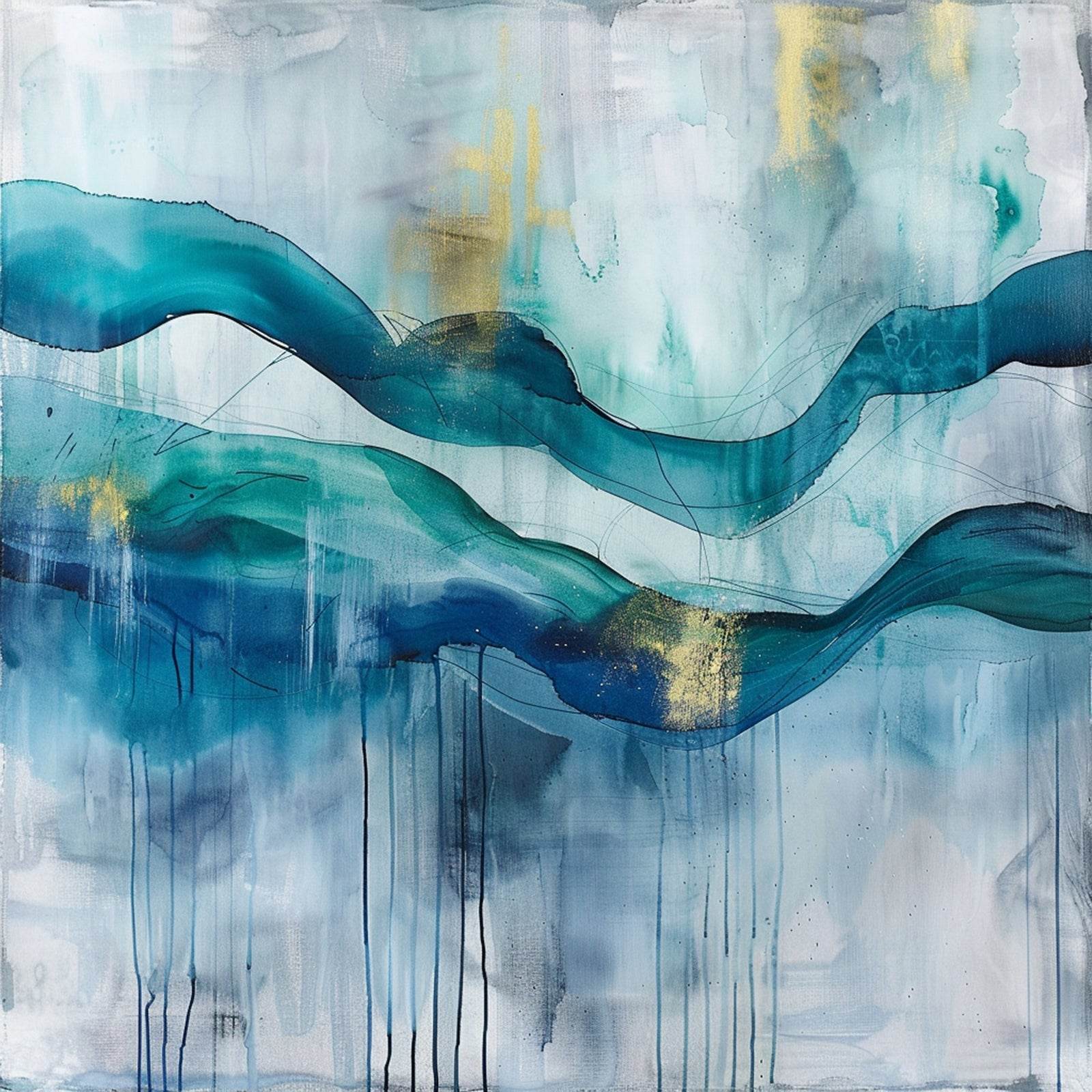 Elegent Water Paint Abstract Wall Art - beink online art store