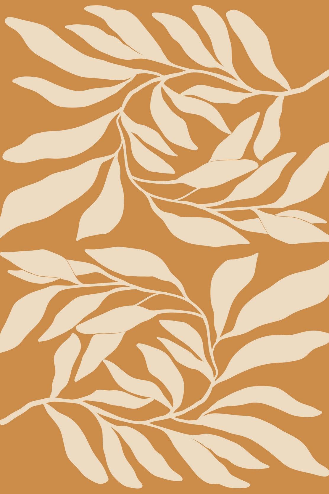 Abstract Botanical Print Minimalist Leaf Pattern ArtWork - beink online art store