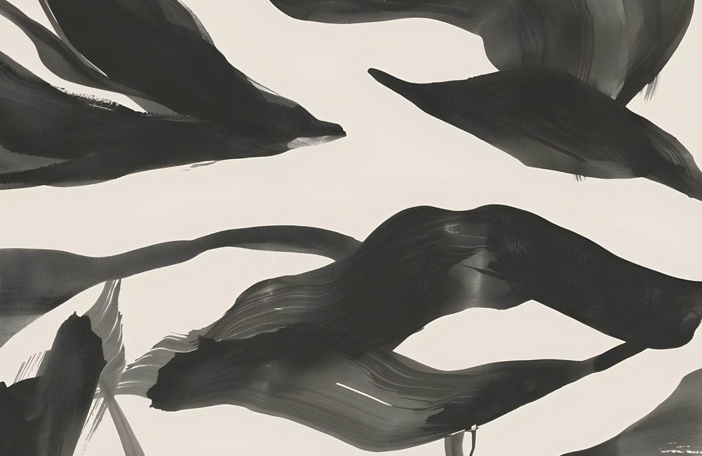 Dark Currents- Fluid Movement of the Black Lines Wall Art - beink online art store