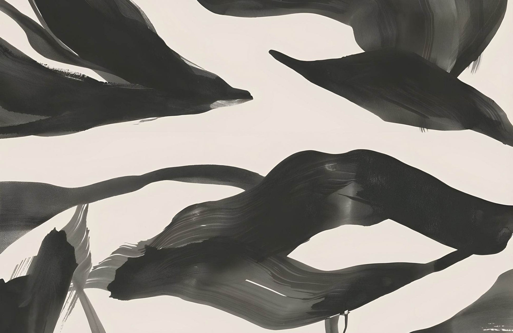 Dark Currents- Fluid Movement of the Black Lines Wall Art - beink online art store