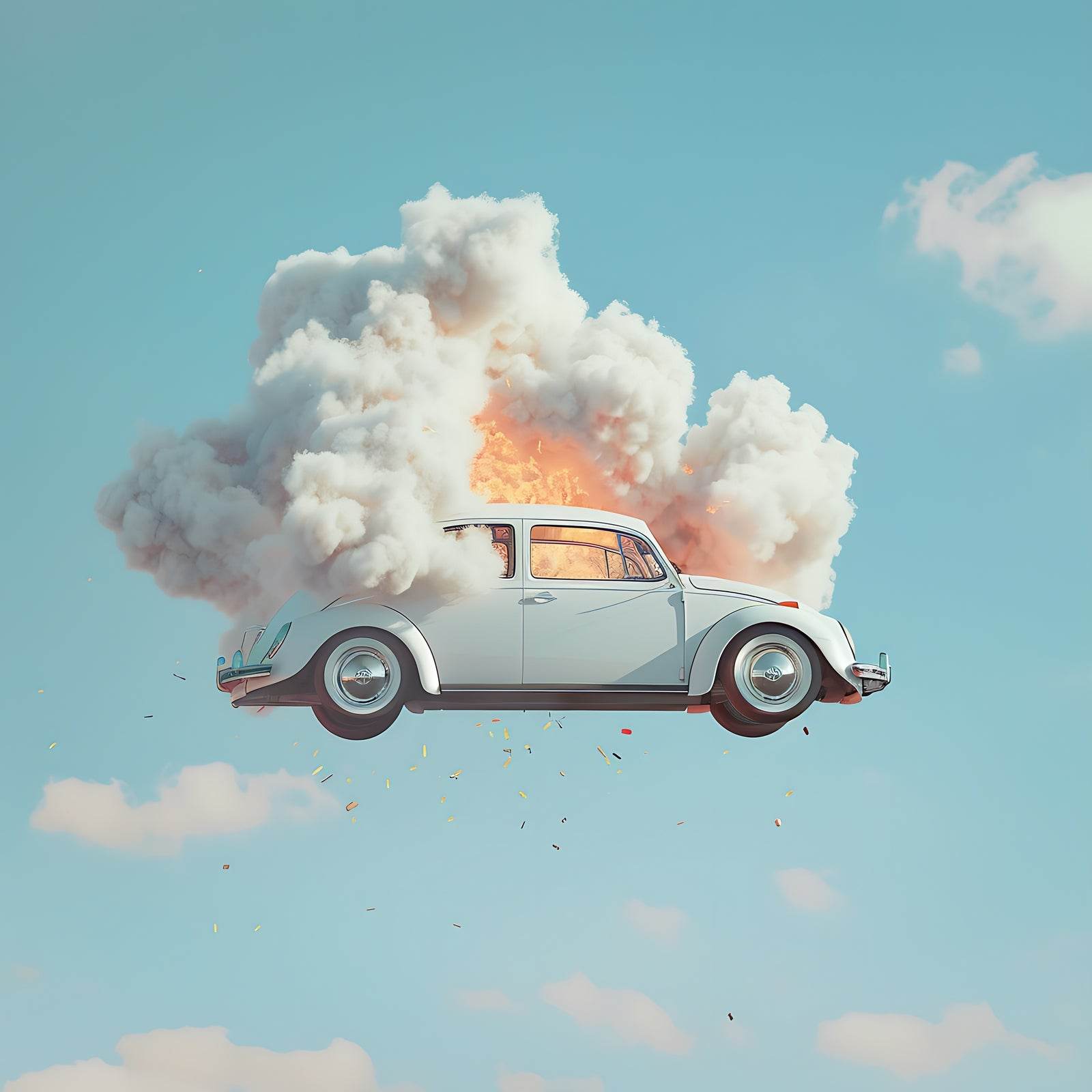 Folks Motor In Cloudy Sky Wall Art - beink online art store