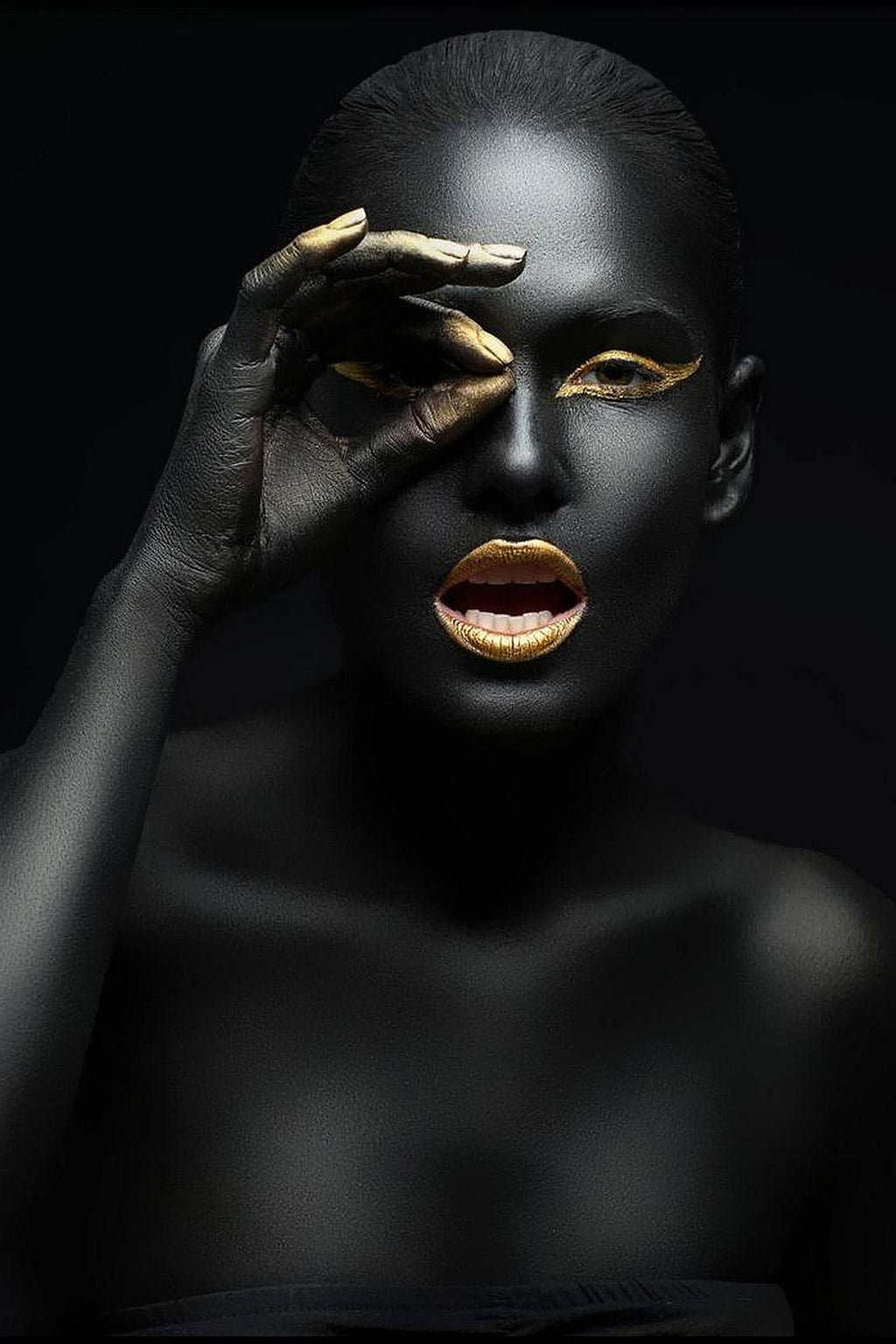 Makeup Black Gold Wall Art - beink online art store