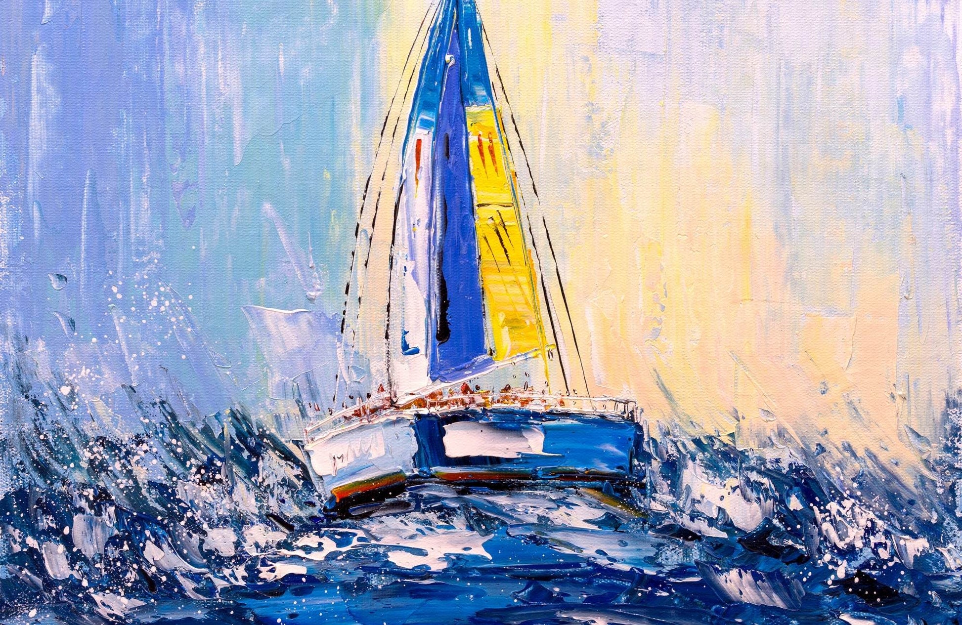 Watercolor Painting of Racing Boat Wall Art - beink online art store