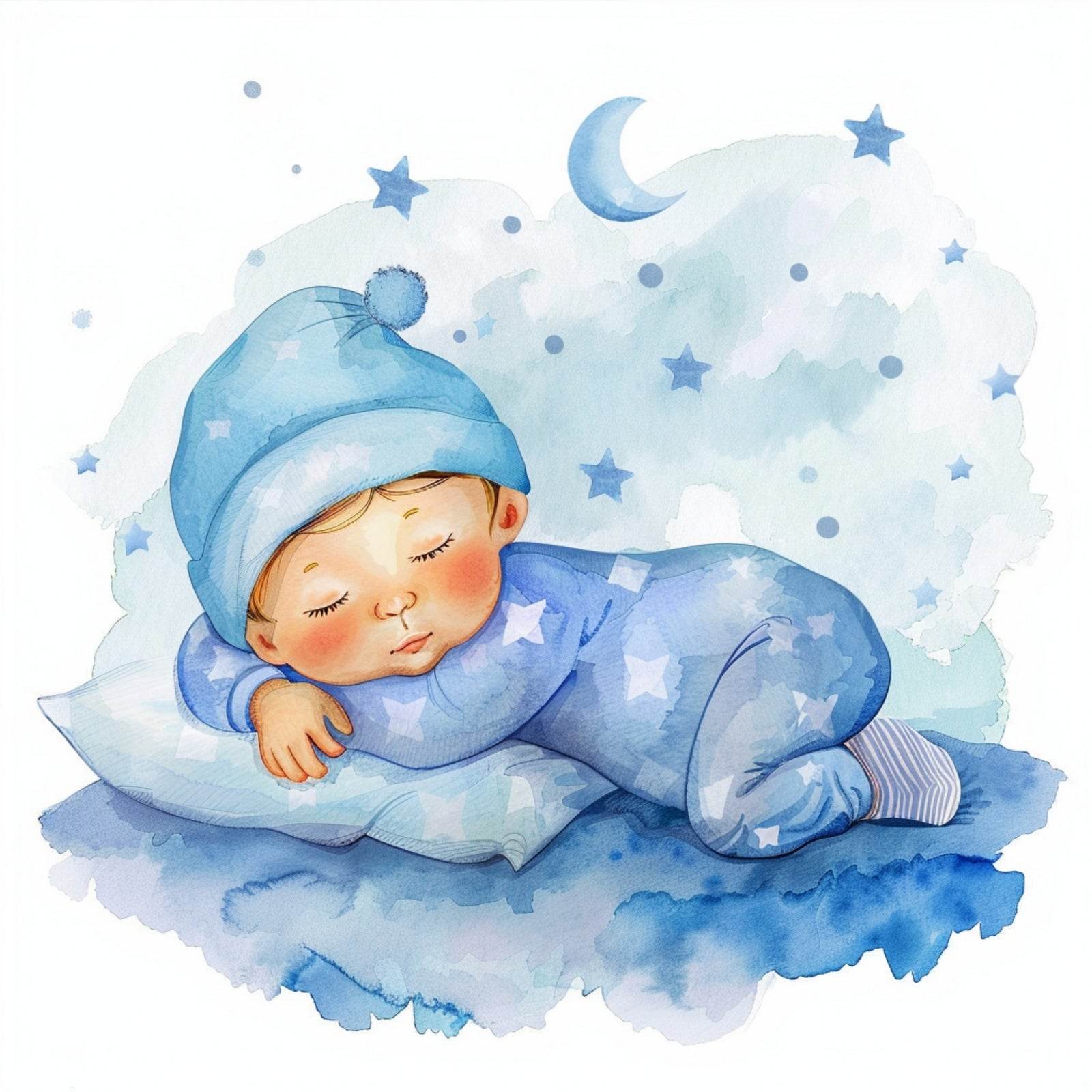 Watercolor Baby Sleeping Wall Art - beink online art store
