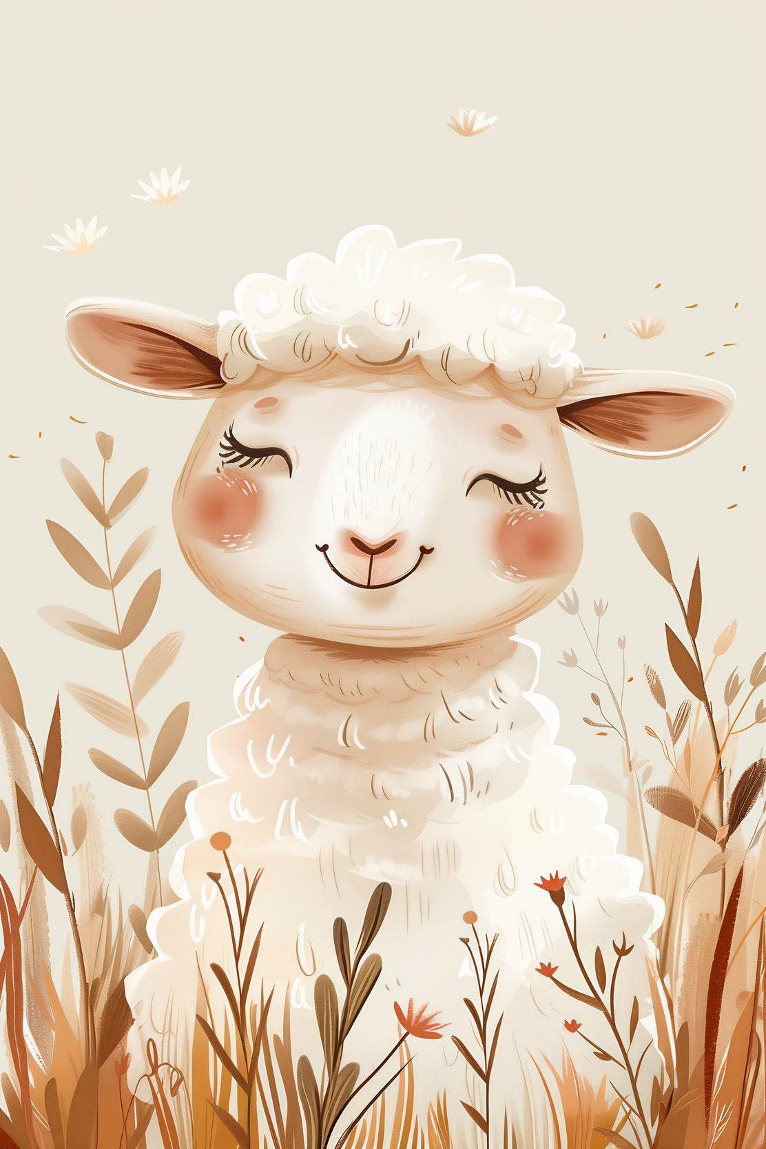 Cute Sheep Illustration Wall Art - beink online art store