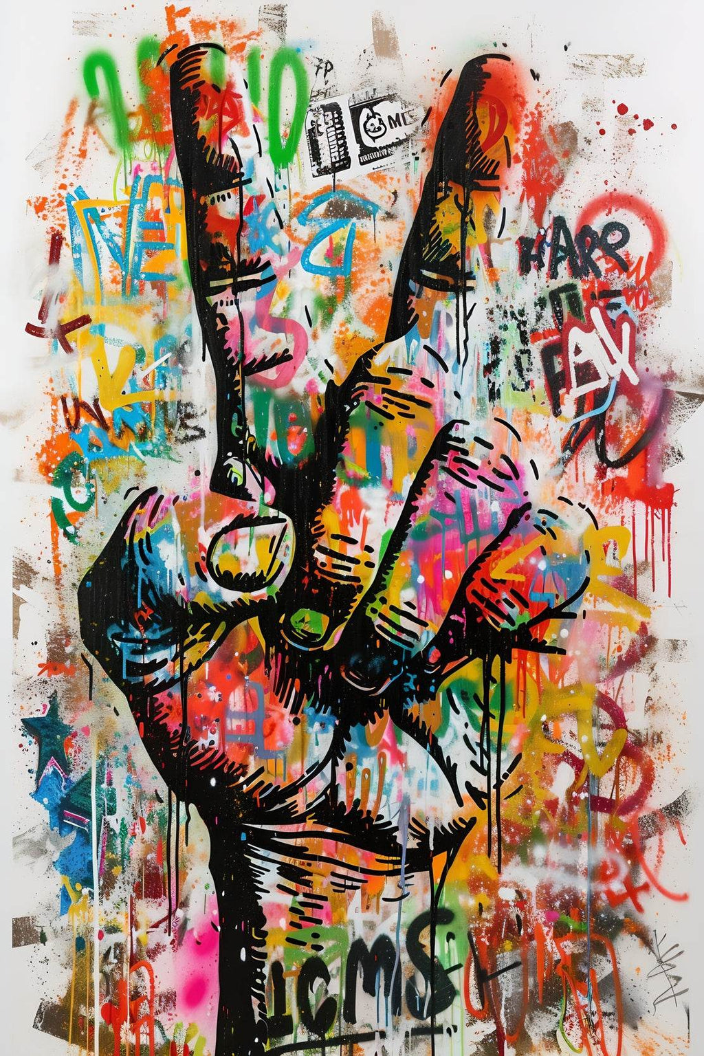 Graffiti Peace Sign Wall Art - beink online art store