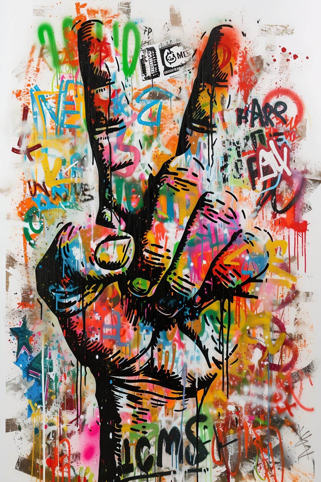 Graffiti Peace Sign Wall Art - beink online art store