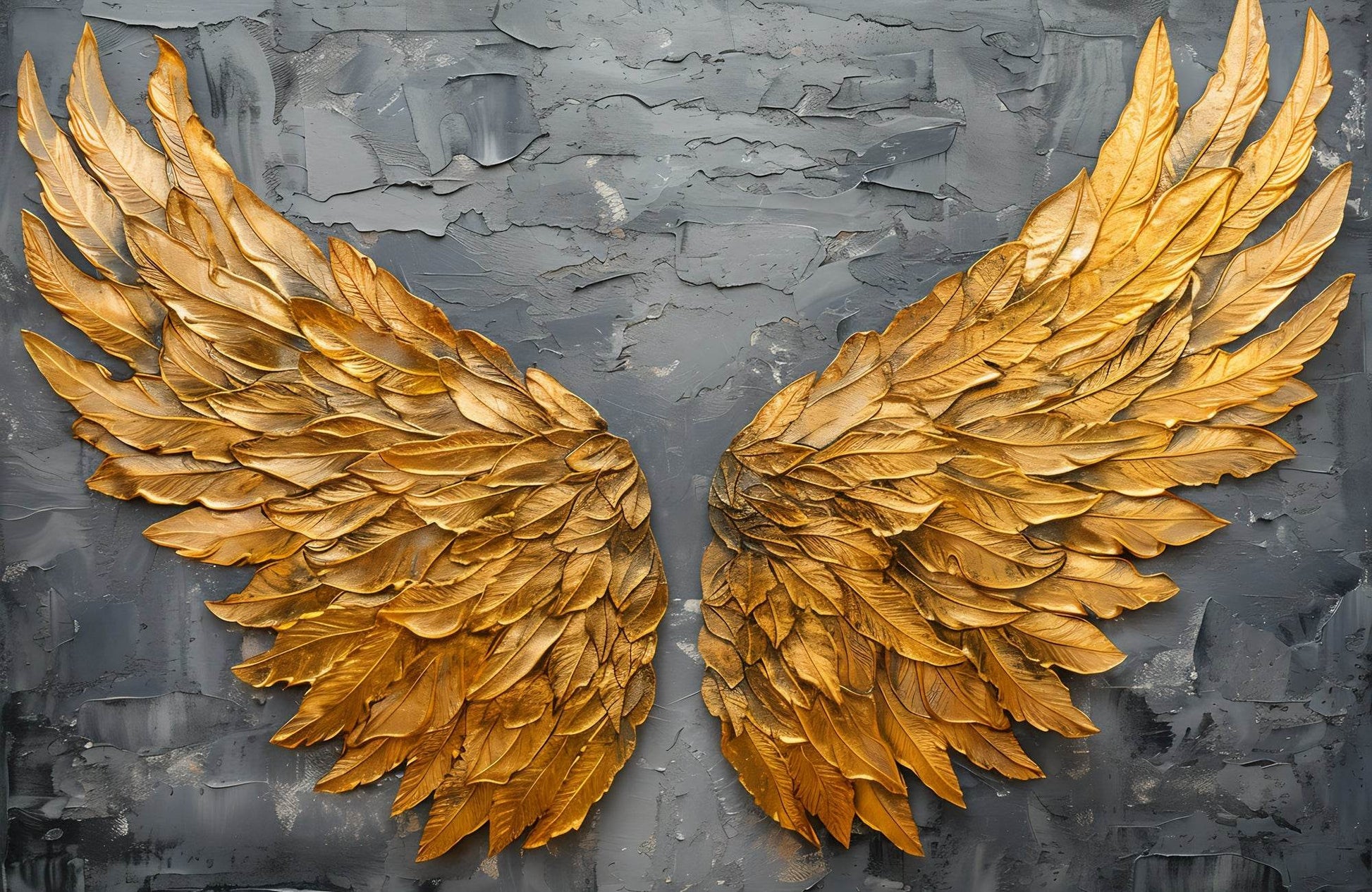 Golden Wings Painting Wall Art - beink online art store