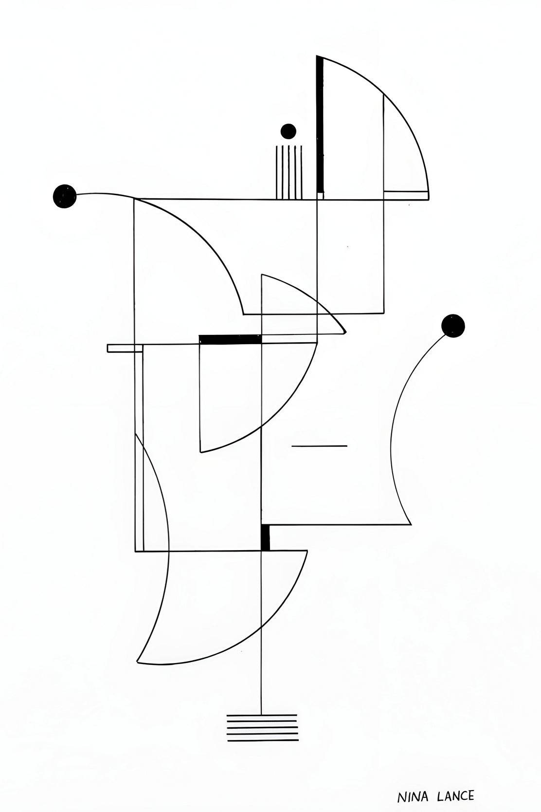 Geomterical Shape Path Modern Wall Art - beink online art store