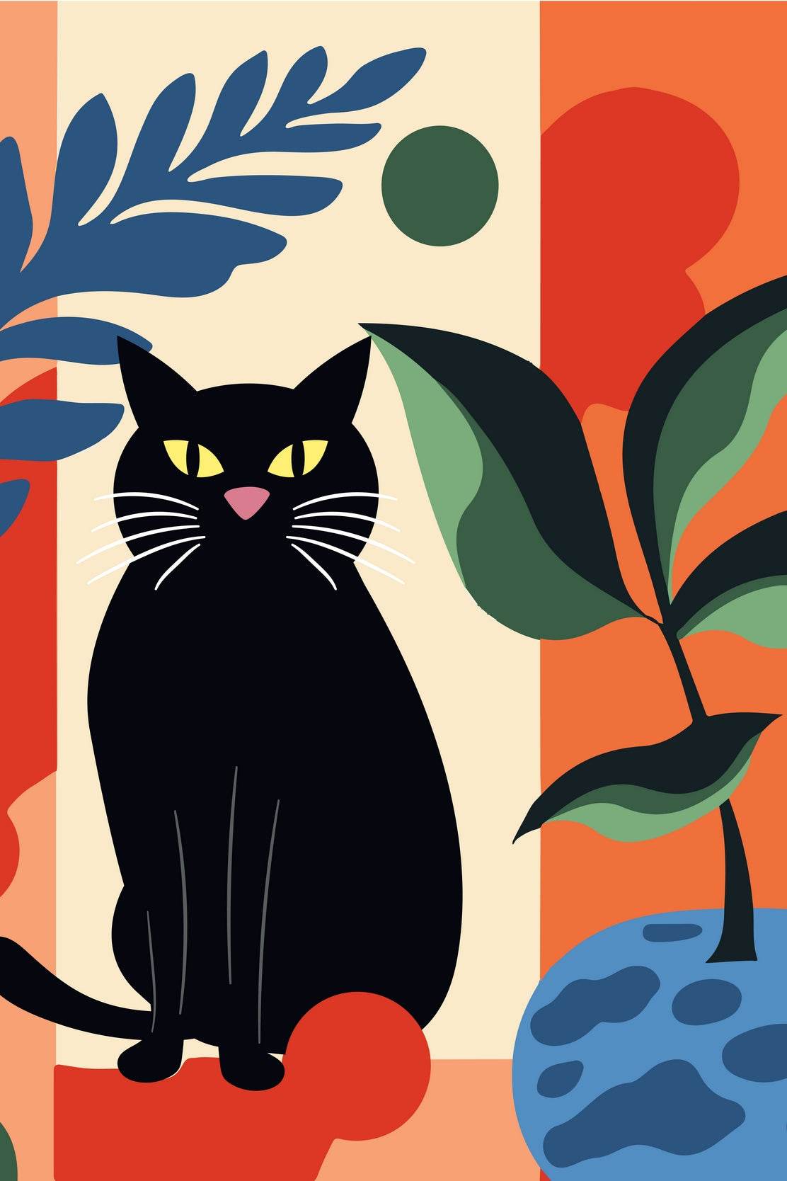 Black Cat Painting Wall Art - beink online art store