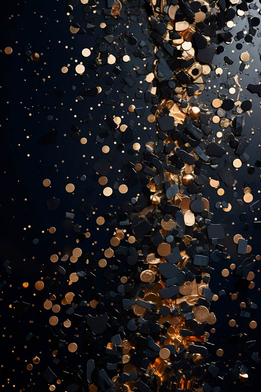 Closeup of goldpainted black surface - beink online art store