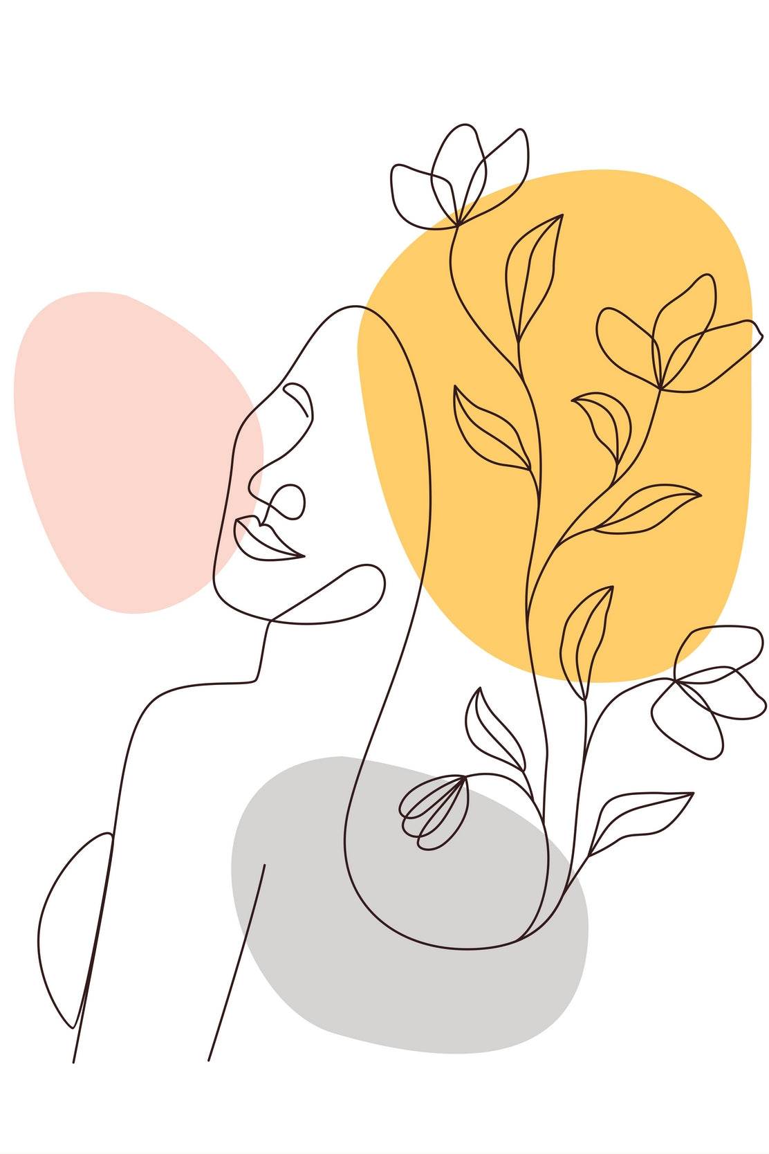 Minimal Feminine Flowers Wall Art - beink online art store