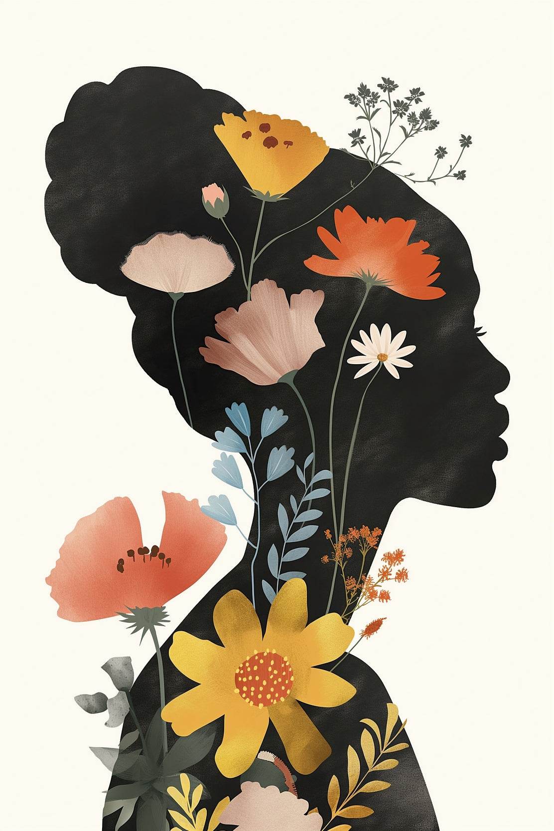 Woman With a Flower in Her Hair ArtWork - beink online art store