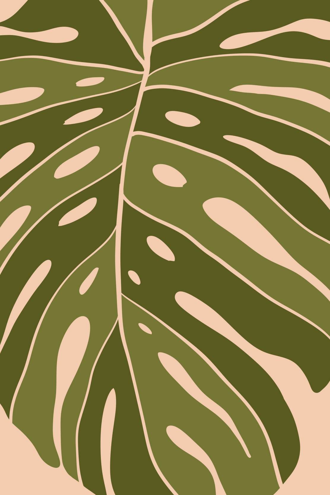 Monstera Leaf With pink Backround ArtWork - beink online art store