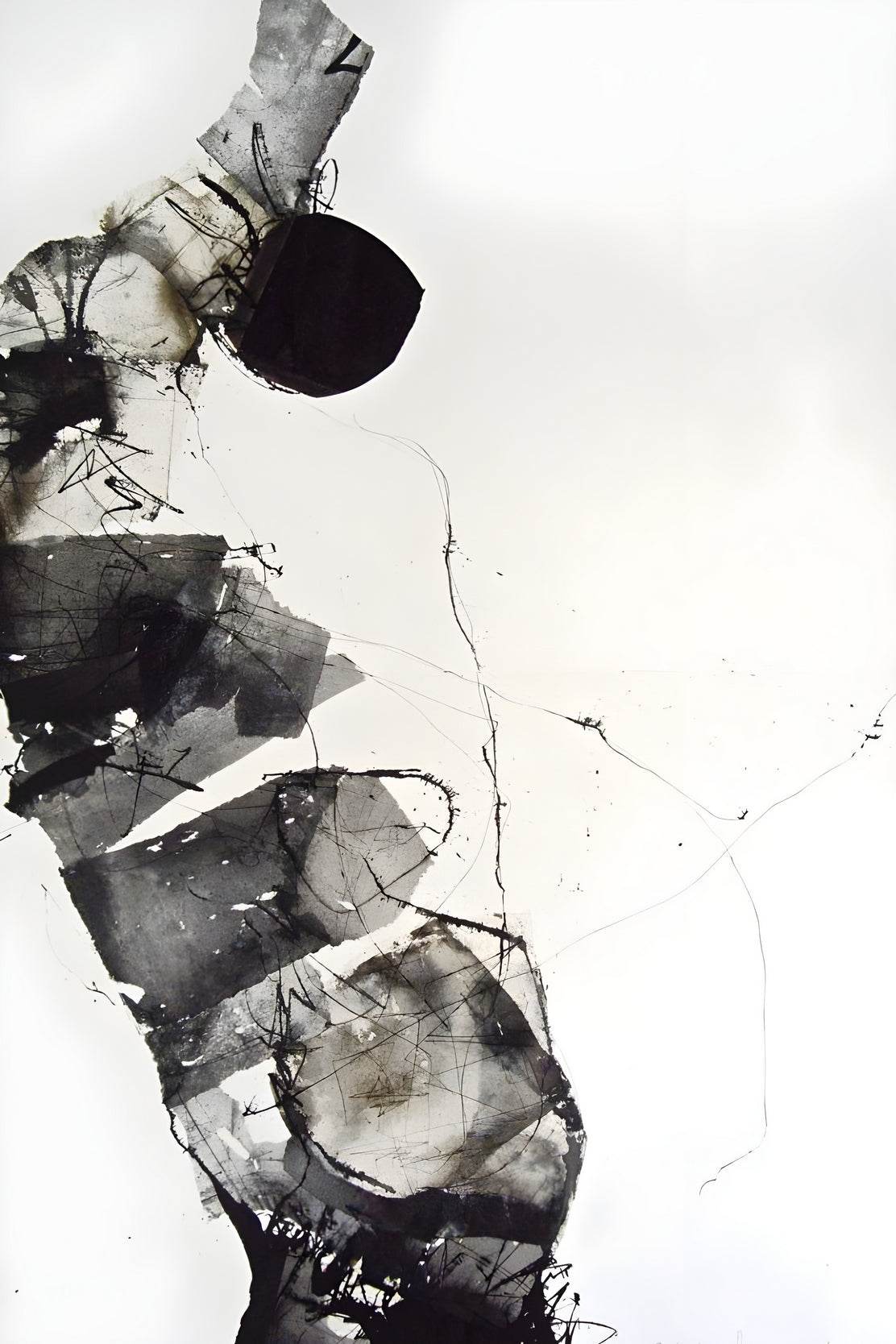 Ink-Stained Figure With Sense of Movement Modern Art - beink online art store
