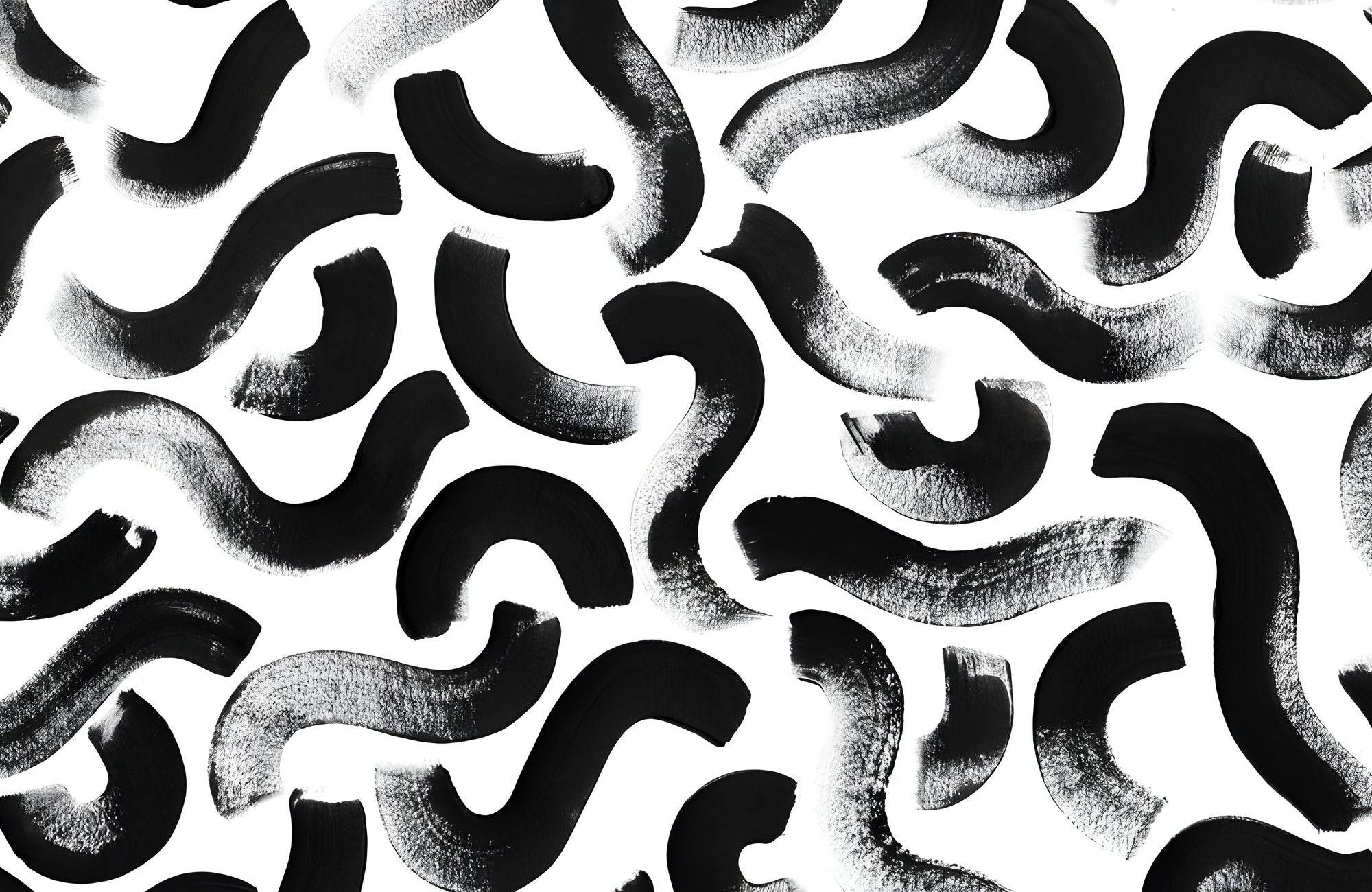 Black Paint Seamless Brush Strokes Wall Art - beink online art store