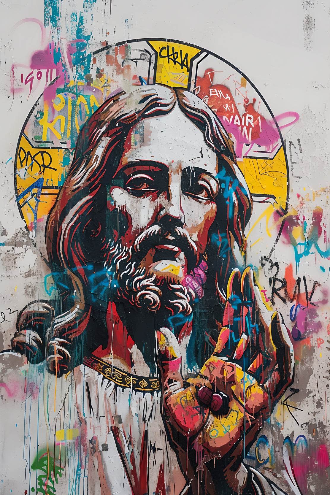 Graffiti Background of Jesus Christ Wall Art - beink online art store