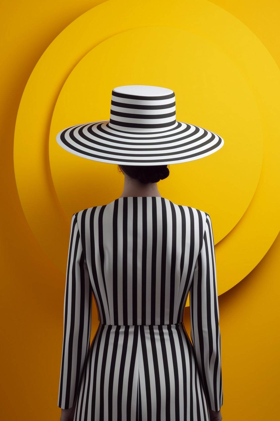 Female Hypnosis Model With Black And White Hat - beink online art store