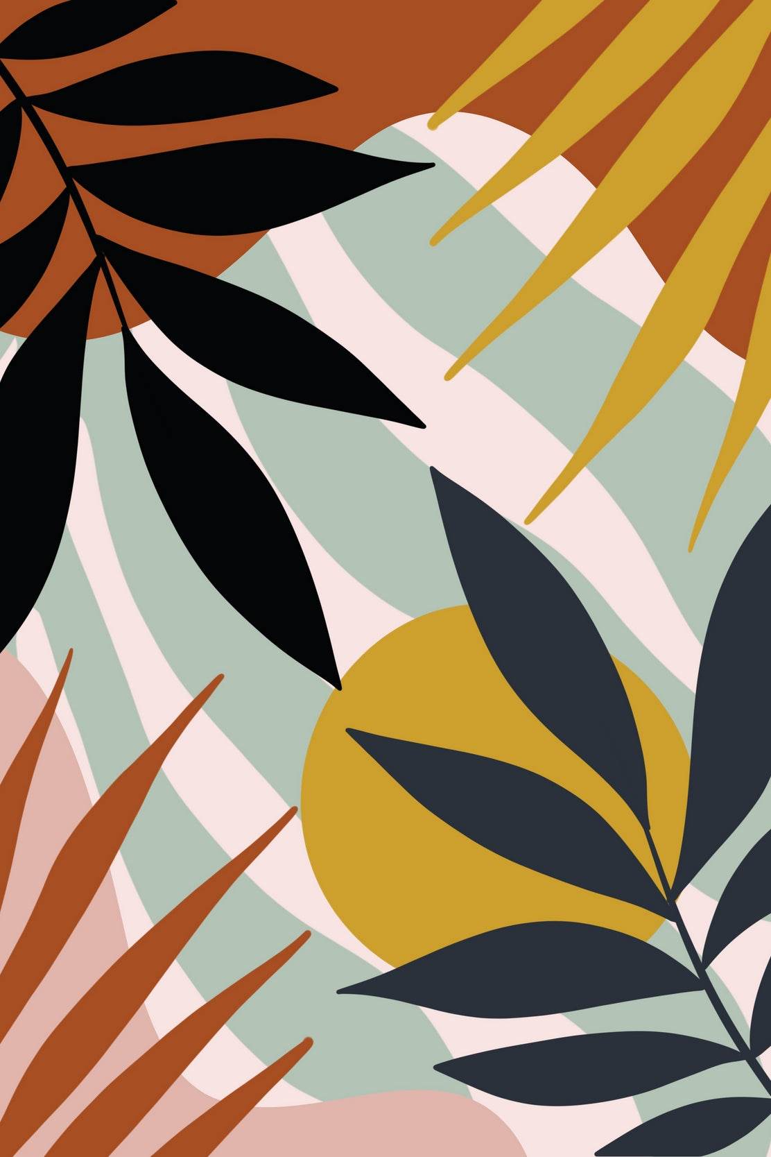 Abstract Tropical Leaves ArtWork - beink online art store