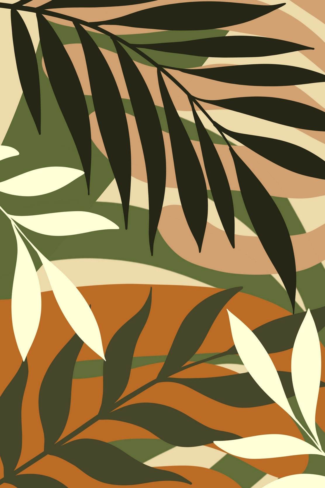 Camouflage Pattern Leafs Canvas ArtWork - beink online art store