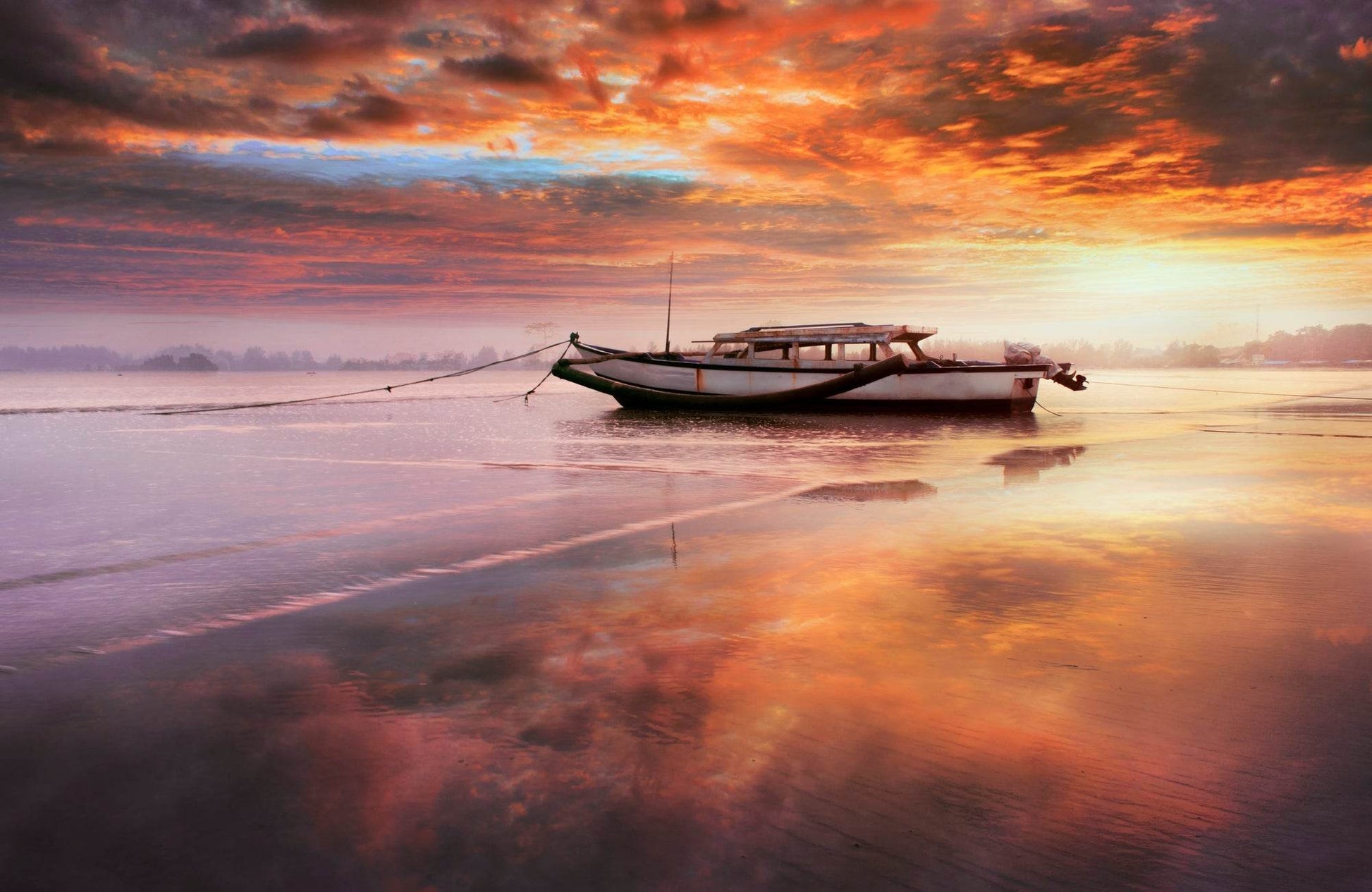 Fishing Boat at Sunset Wall Art - beink online art store