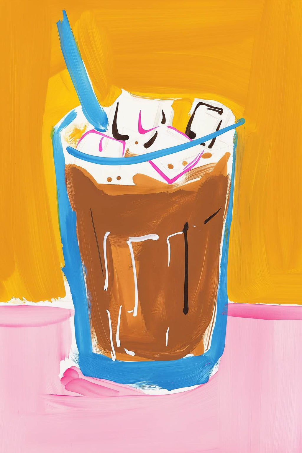 Iced Coffee with Whipped Cream Wall Art - beink online art store