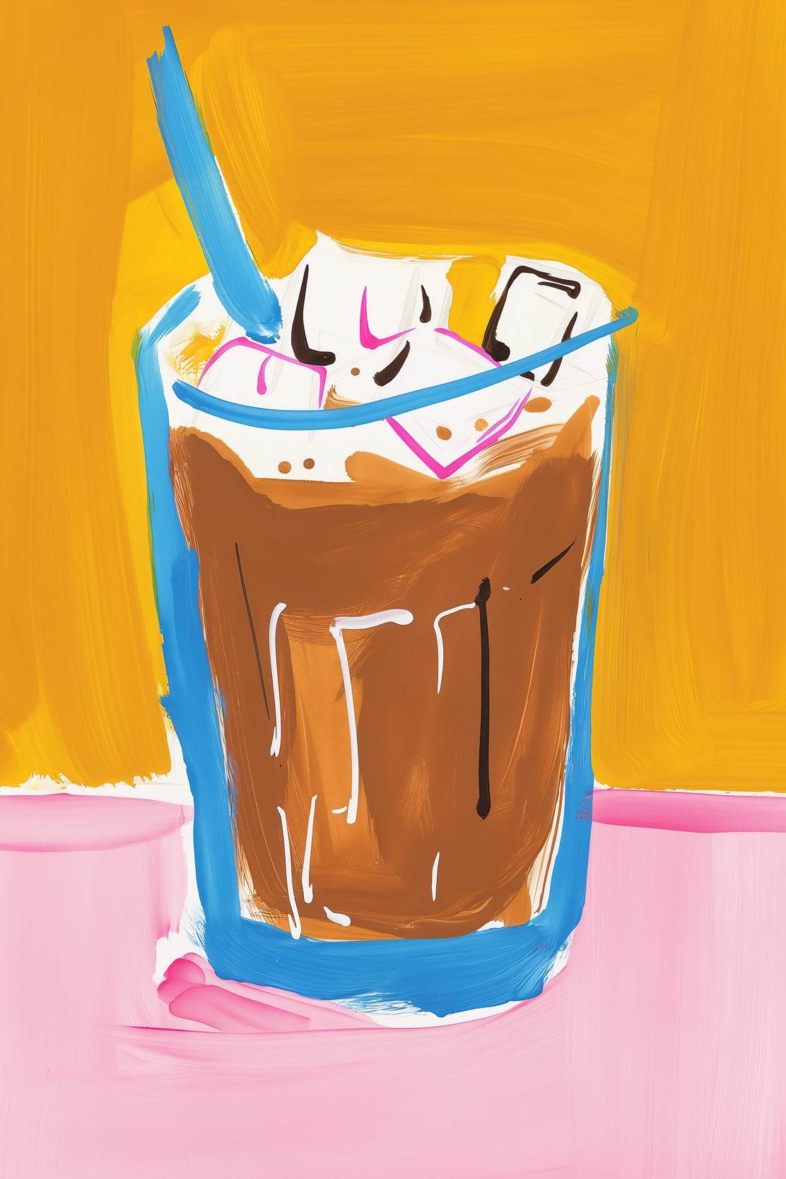 Iced Coffee with Whipped Cream Wall Art - beink online art store