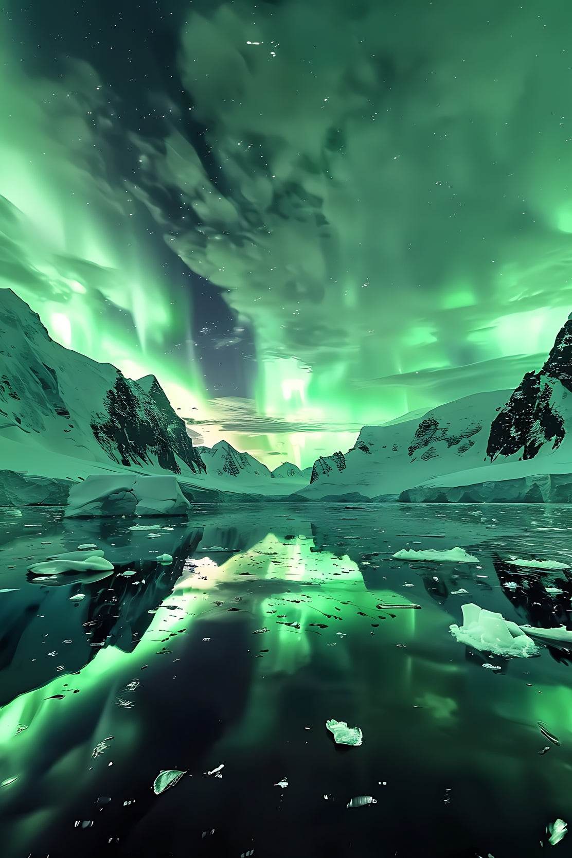 Emerald Aurora Over Antarctica Wall Art - beink online art store