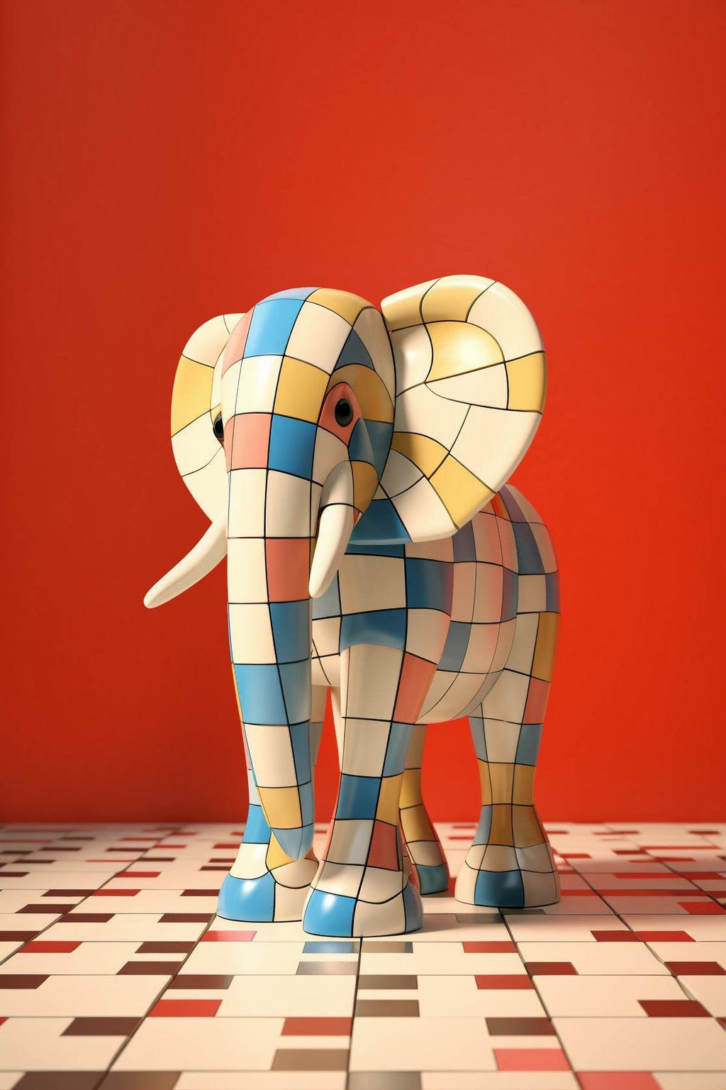 Colorful Robotic Elephant Animal Wall Art - beink online art store