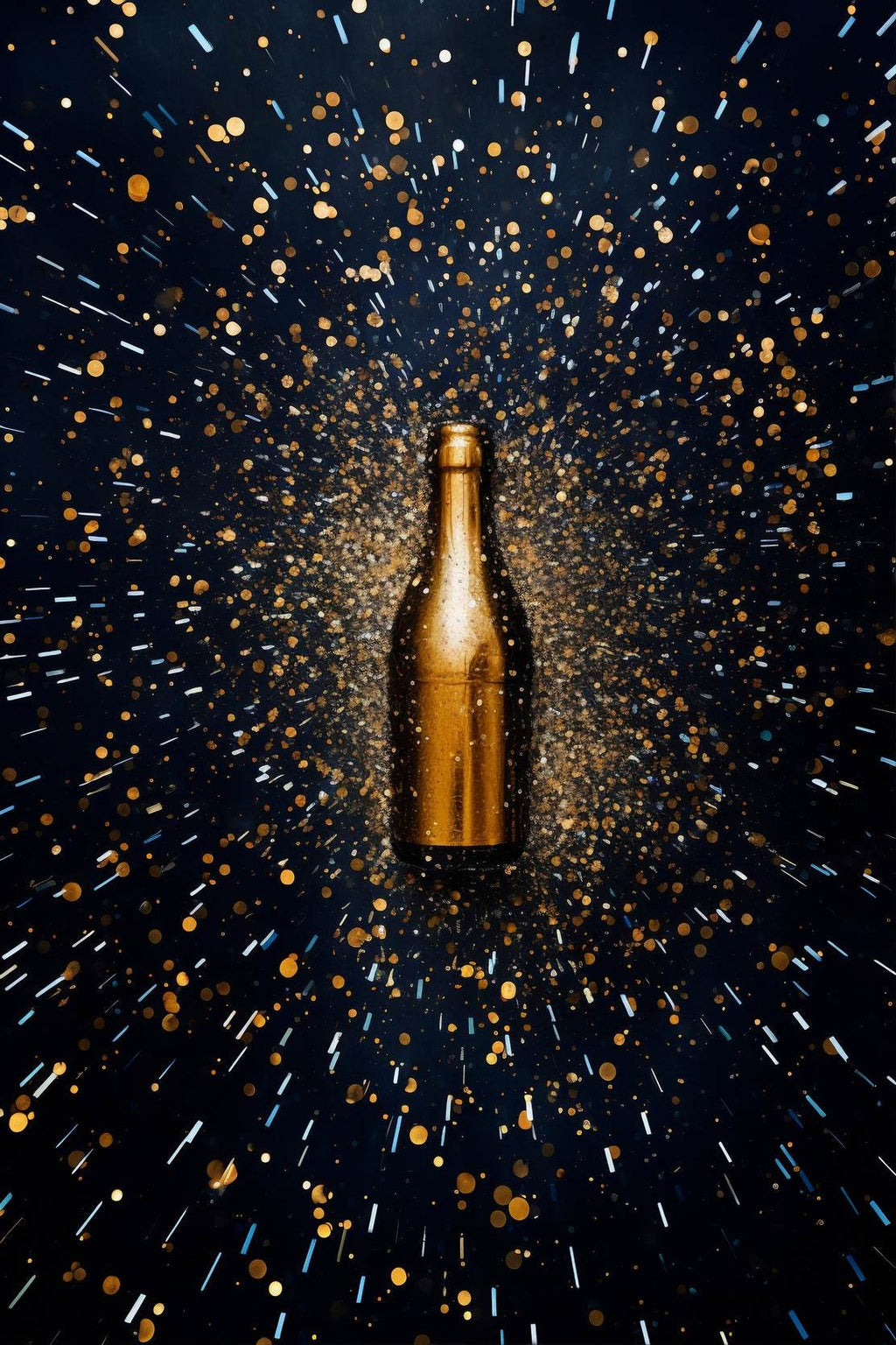 Golden Bottle Wall Art - beink online art store