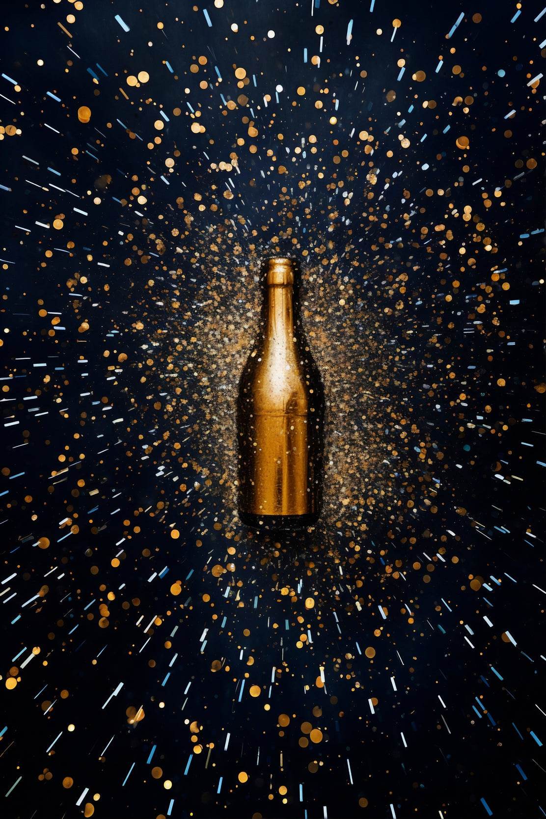 Golden Bottle Wall Art - beink online art store