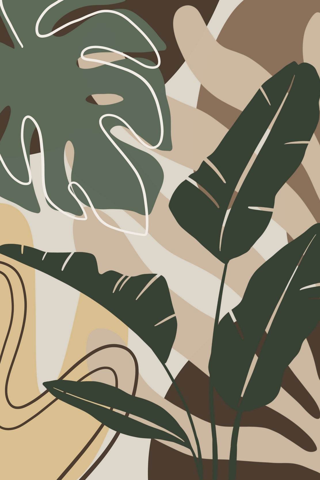 Green Abstract Foliage ArtWork - beink online art store