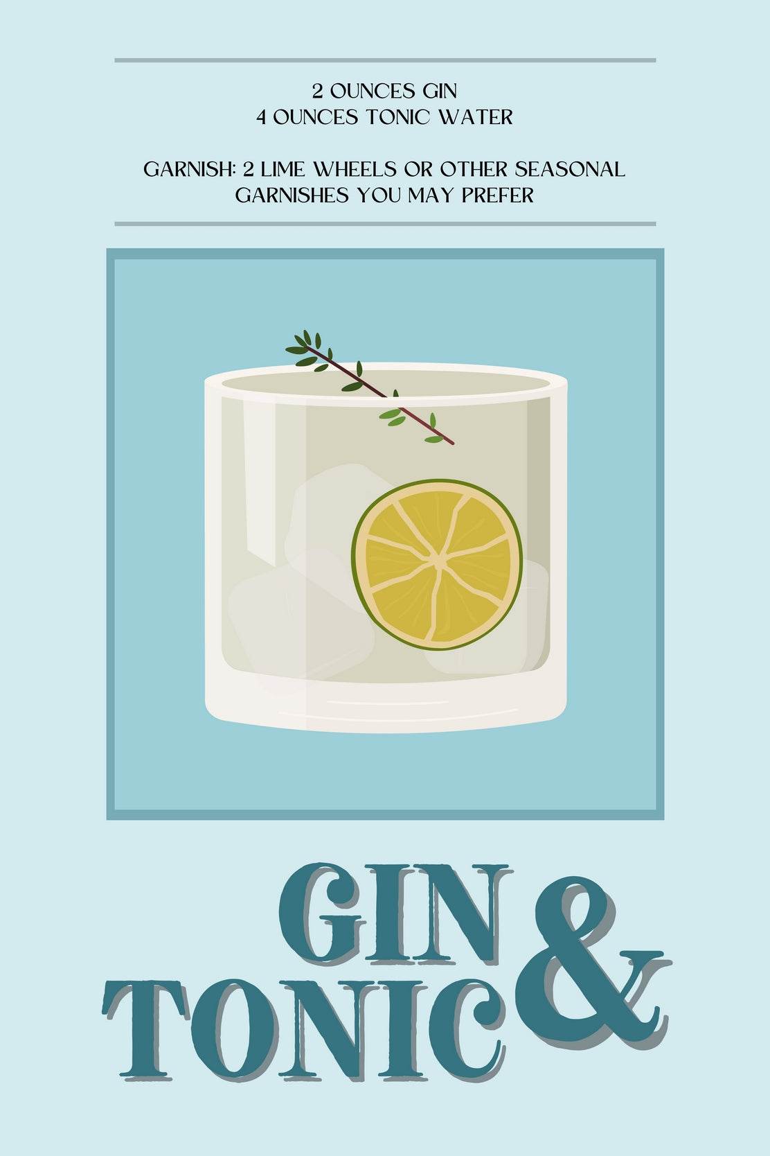 Lemon Gin And Tonic Cocktail Wall Art - beink online art store