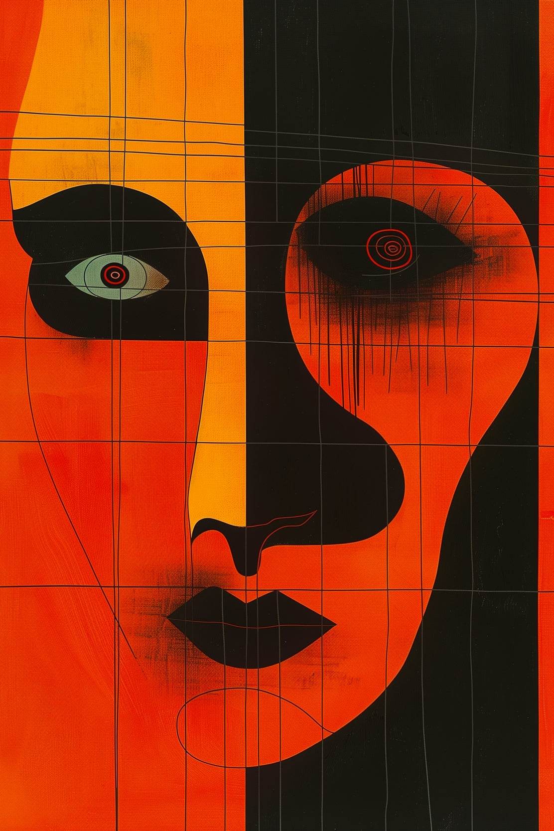 Orange Face Wall Art - beink online art store