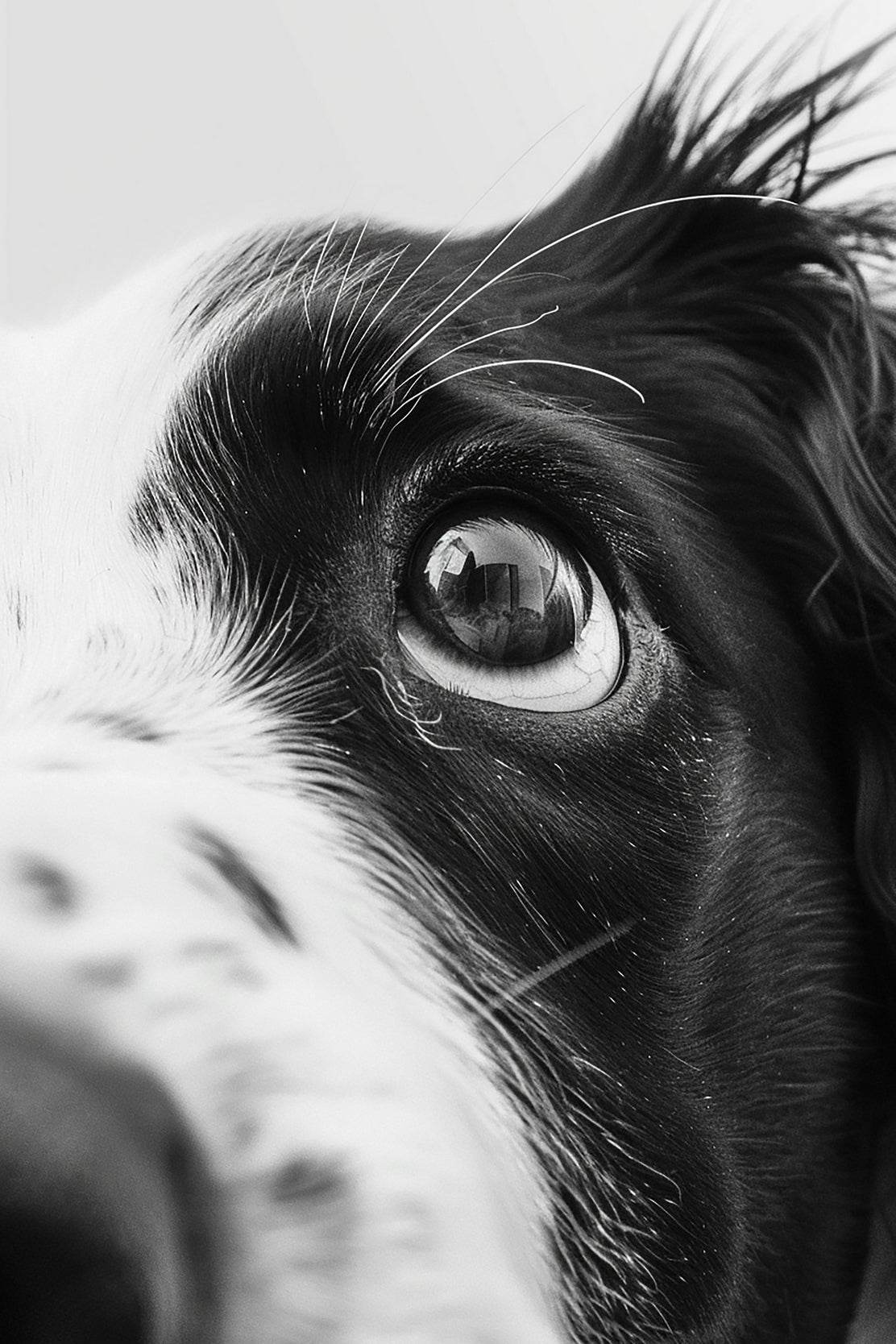 Border Collie Dog Black & White Wall Art - beink online art store
