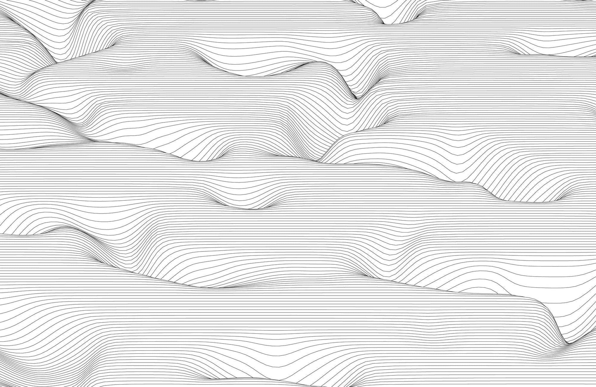 Hair Line Wave Abstract Wall Art - beink online art store