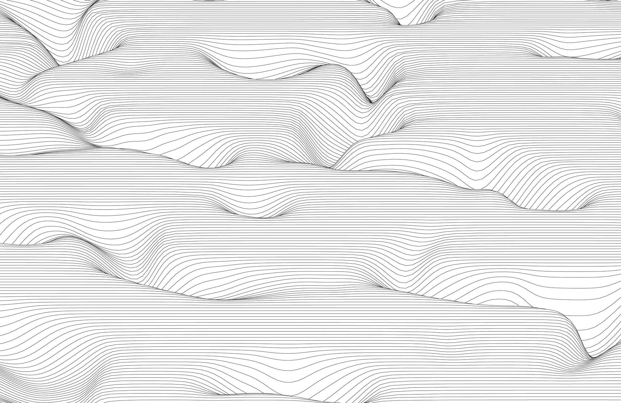 Hair Line Wave Abstract Wall Art - beink online art store