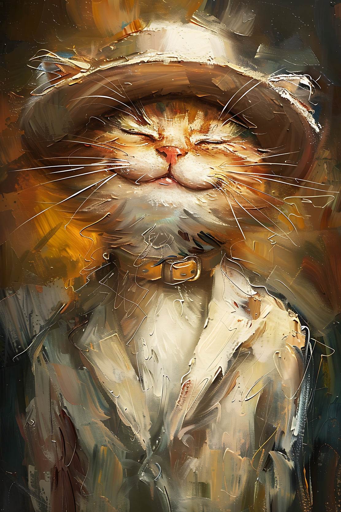 Hand Painted Picture of Boss Style Cat - beink online art store