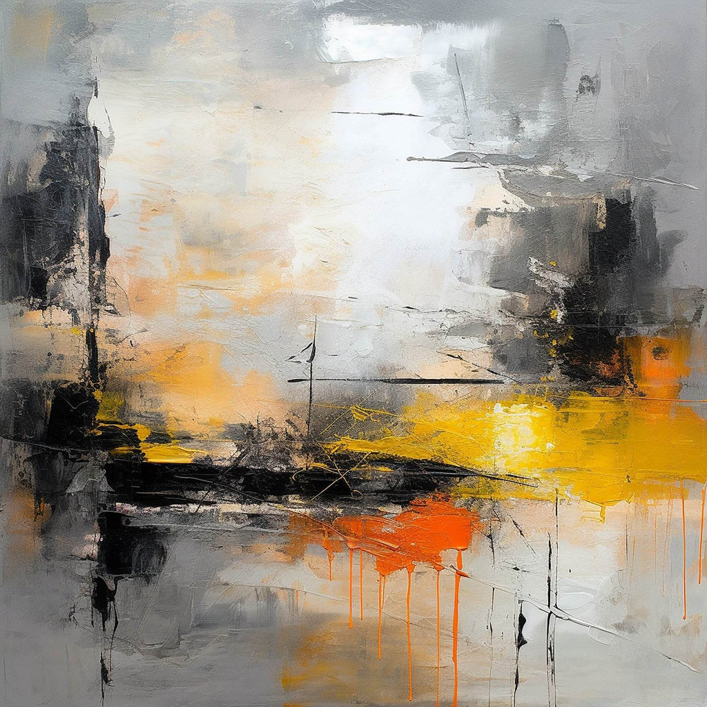 Ship in a Sea Brush Strokes Abstrat Wall Art - beink online art store