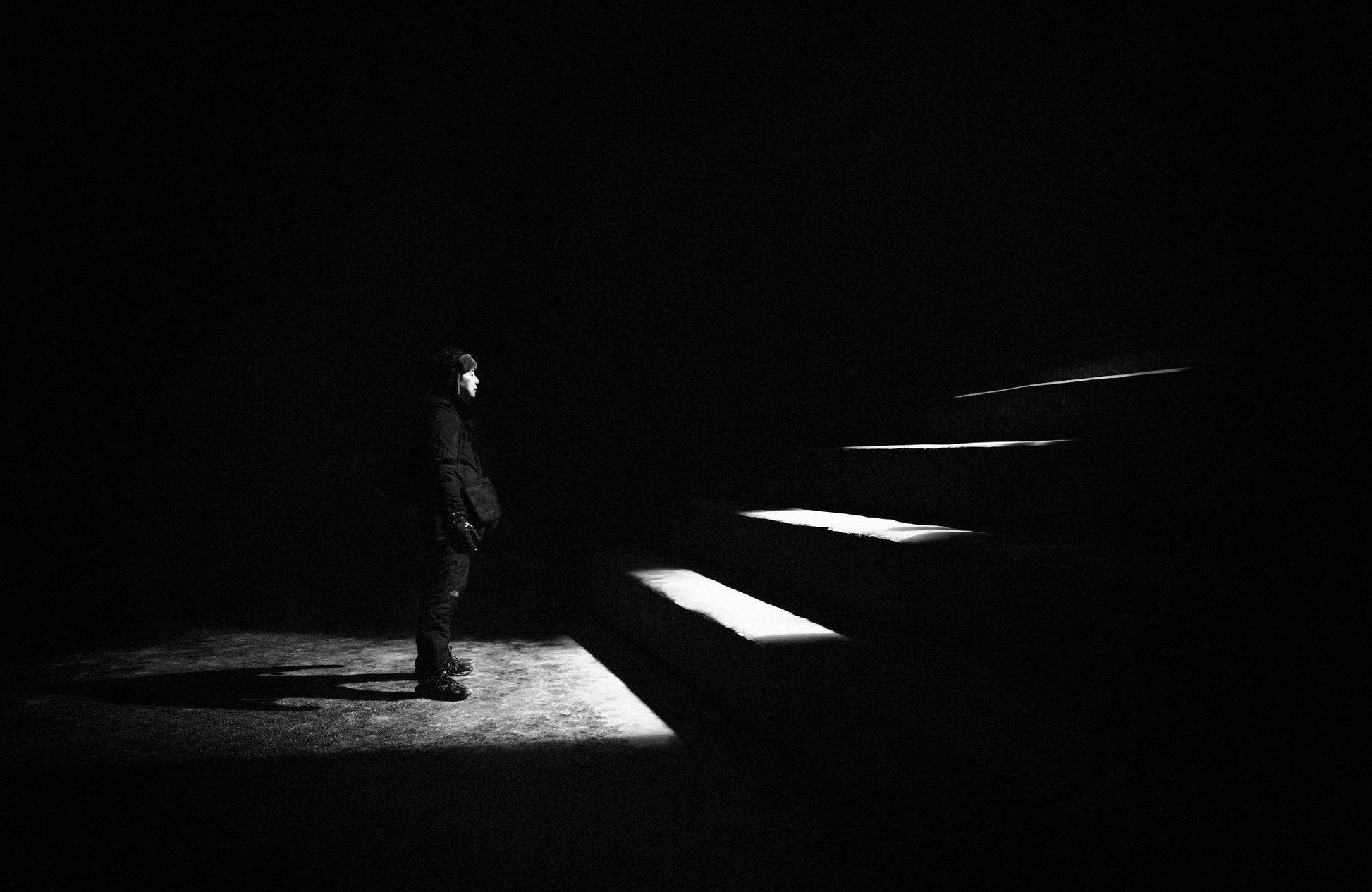 Alone Man Black & White Wall Art - beink online art store