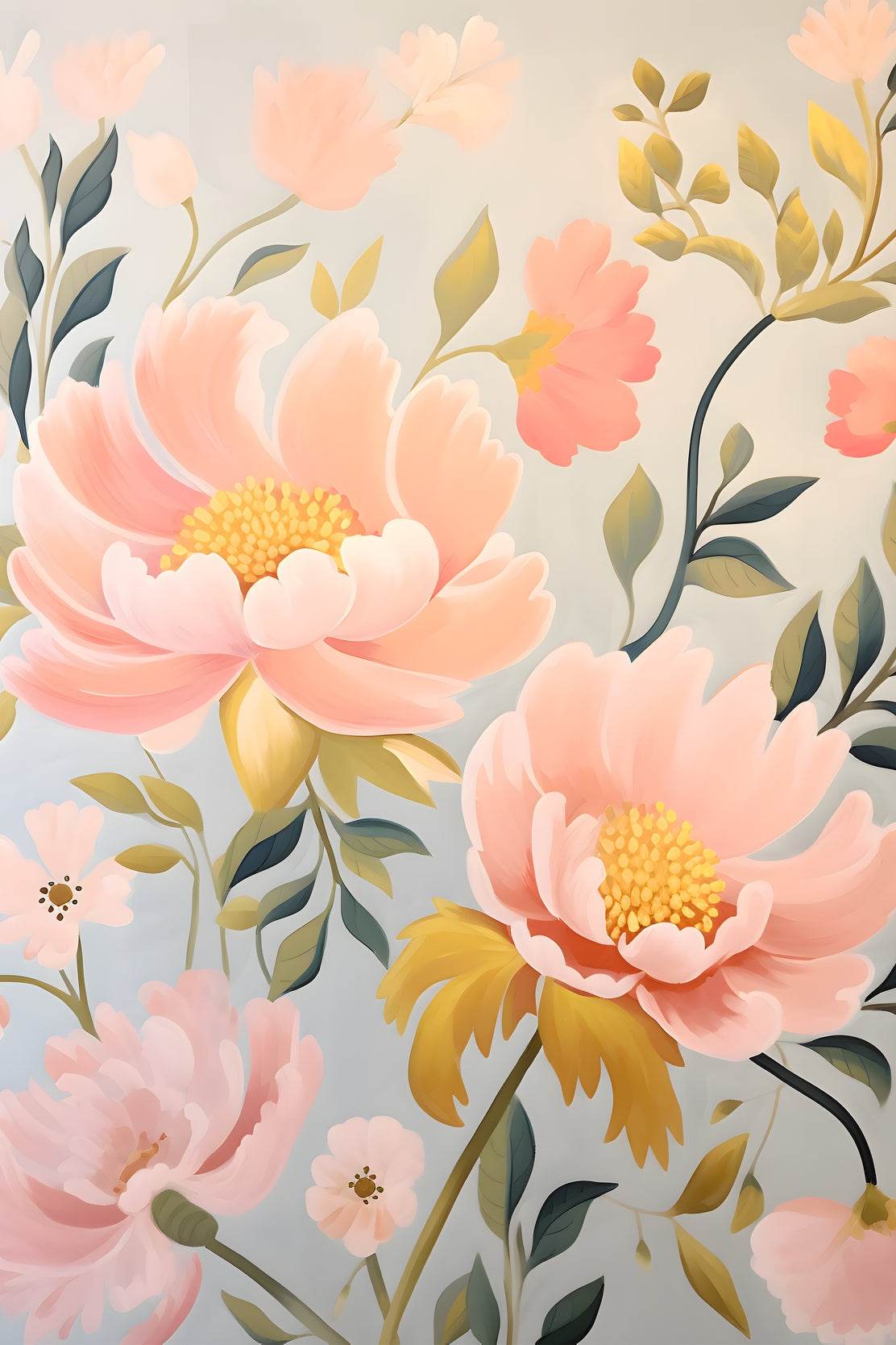 Pastel Painting Of Pink Flowers - beink online art store