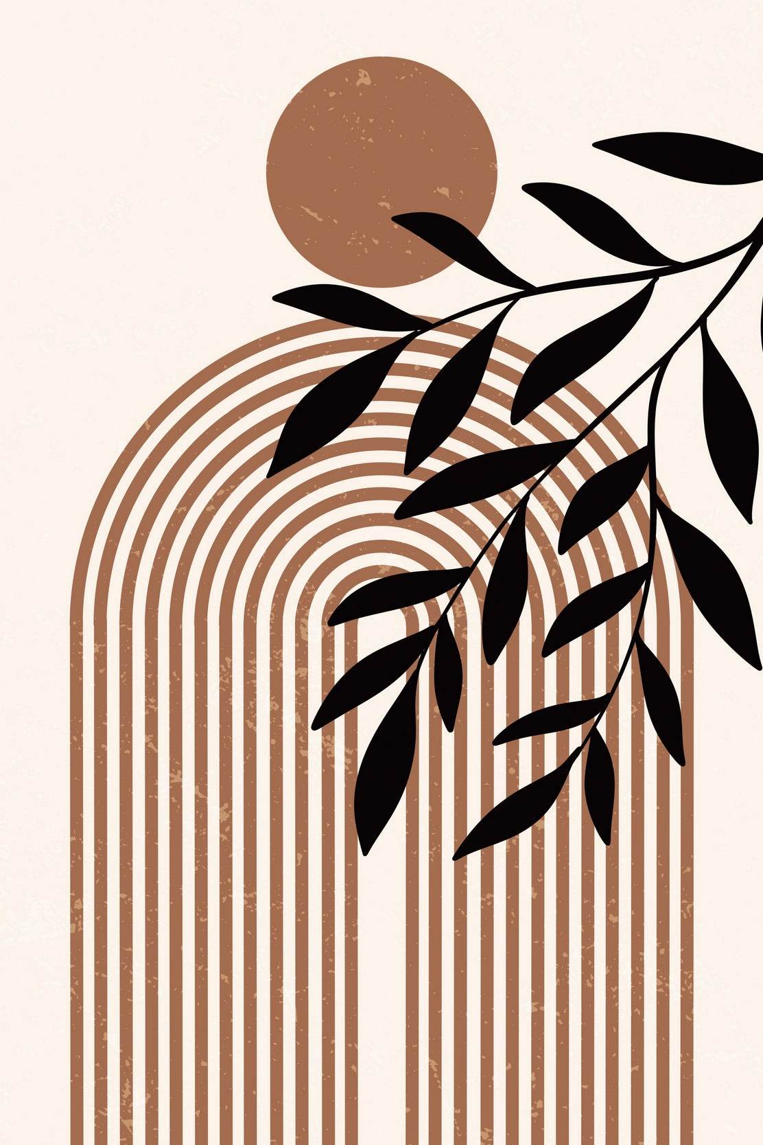 Arched Lines with Leaf ArtWork - beink online art store