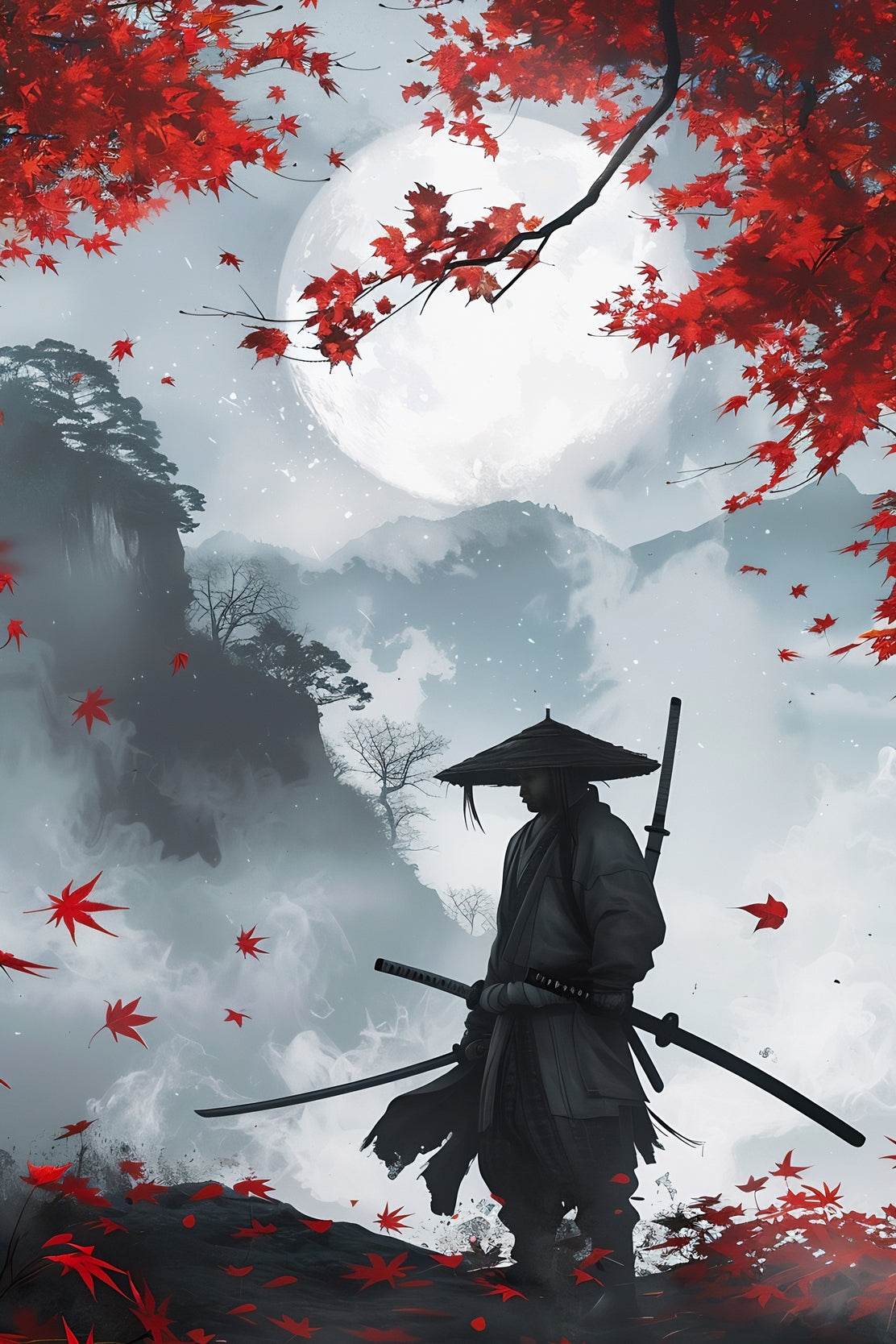 Samurai And Mountain Fuji Wall Art - beink online art store