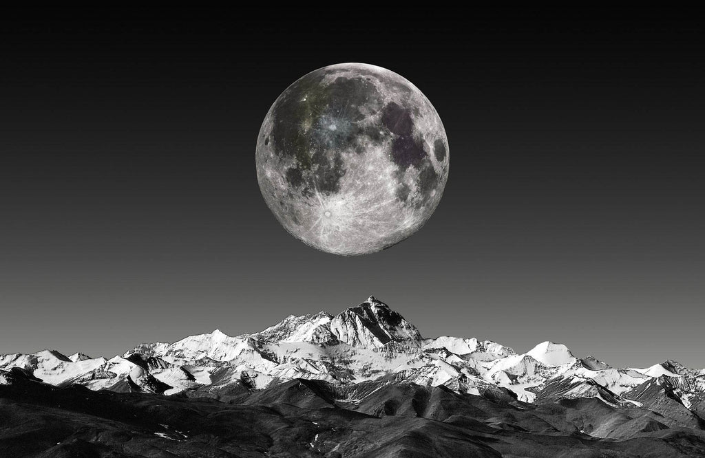 Full Moon Black & White Wall Art - beink online art store