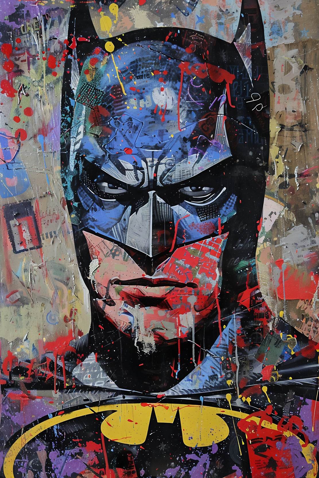 Watercolor Painting of Batman Face Wall Art - beink online art store